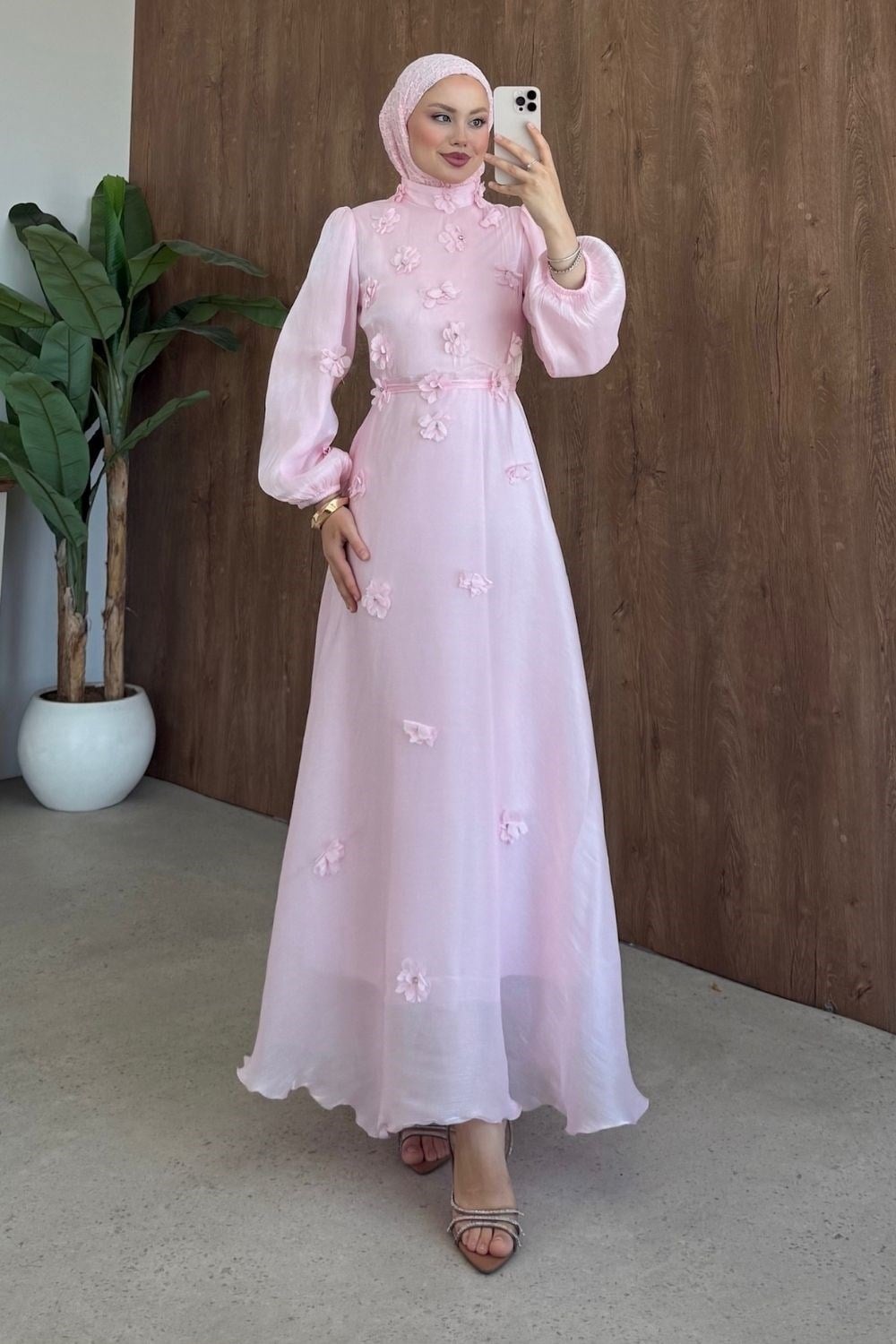 Flower Abiye Pembe