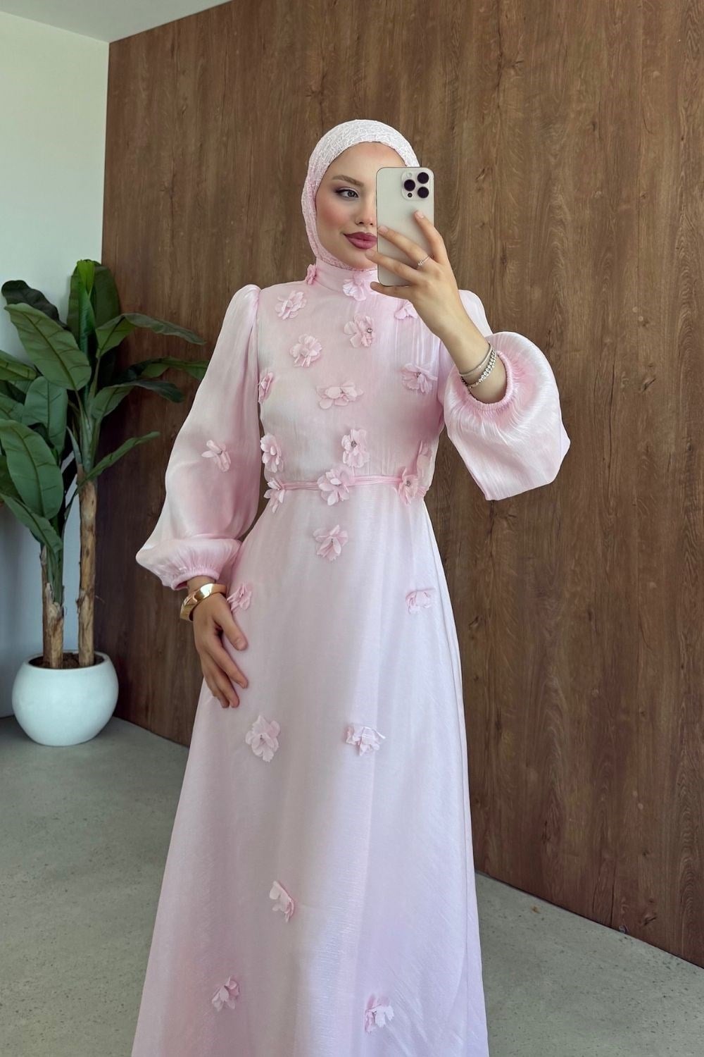 Flower Abiye Pembe