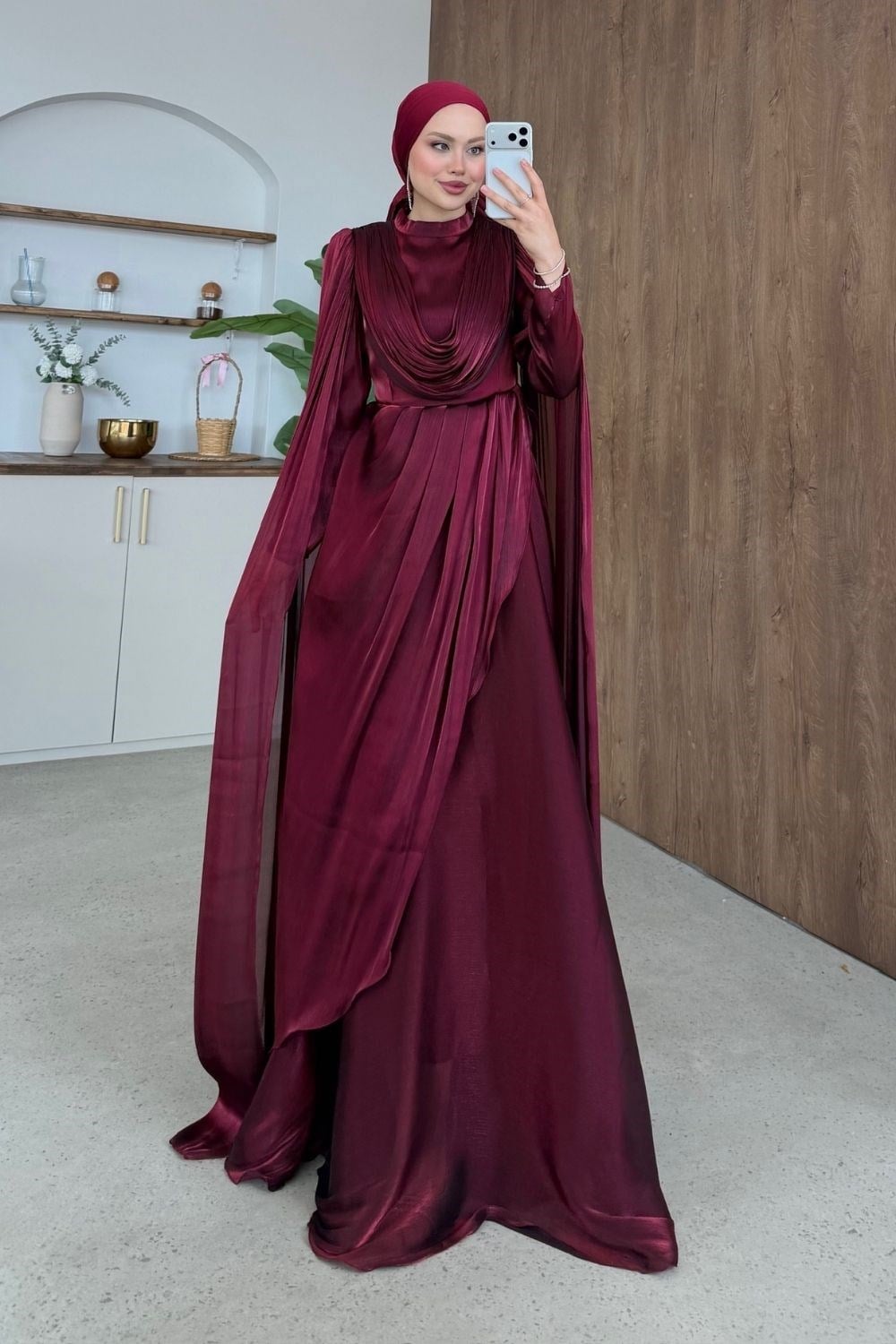 Saphira Pelerin Abiye Bordo