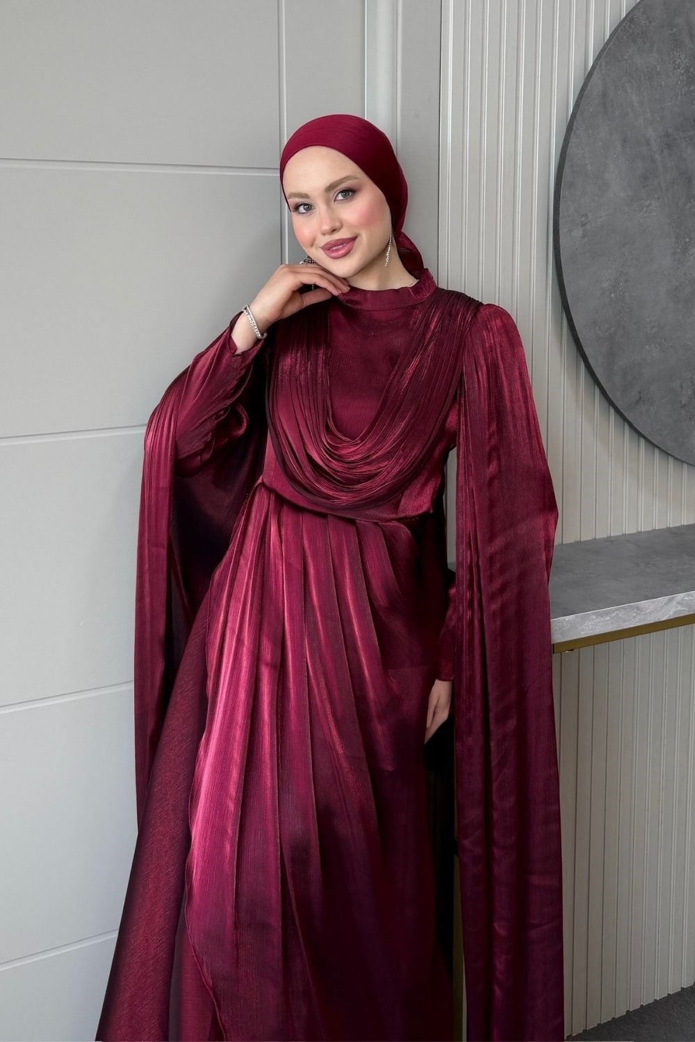 Saphira Pelerin Abiye Bordo