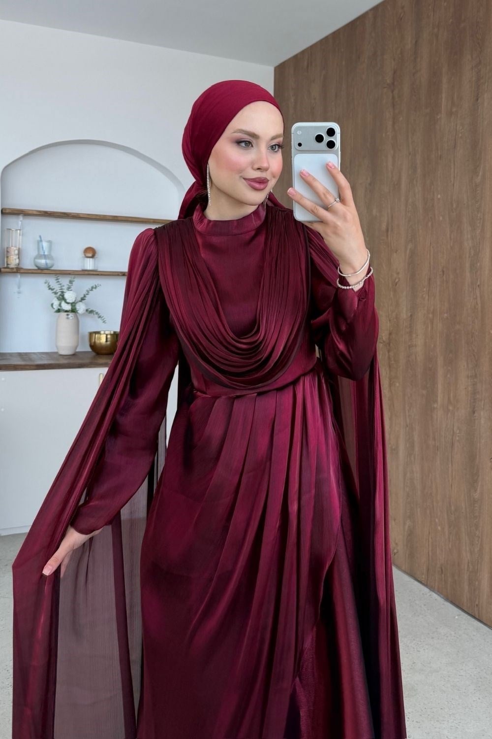 Saphira Pelerin Abiye Bordo