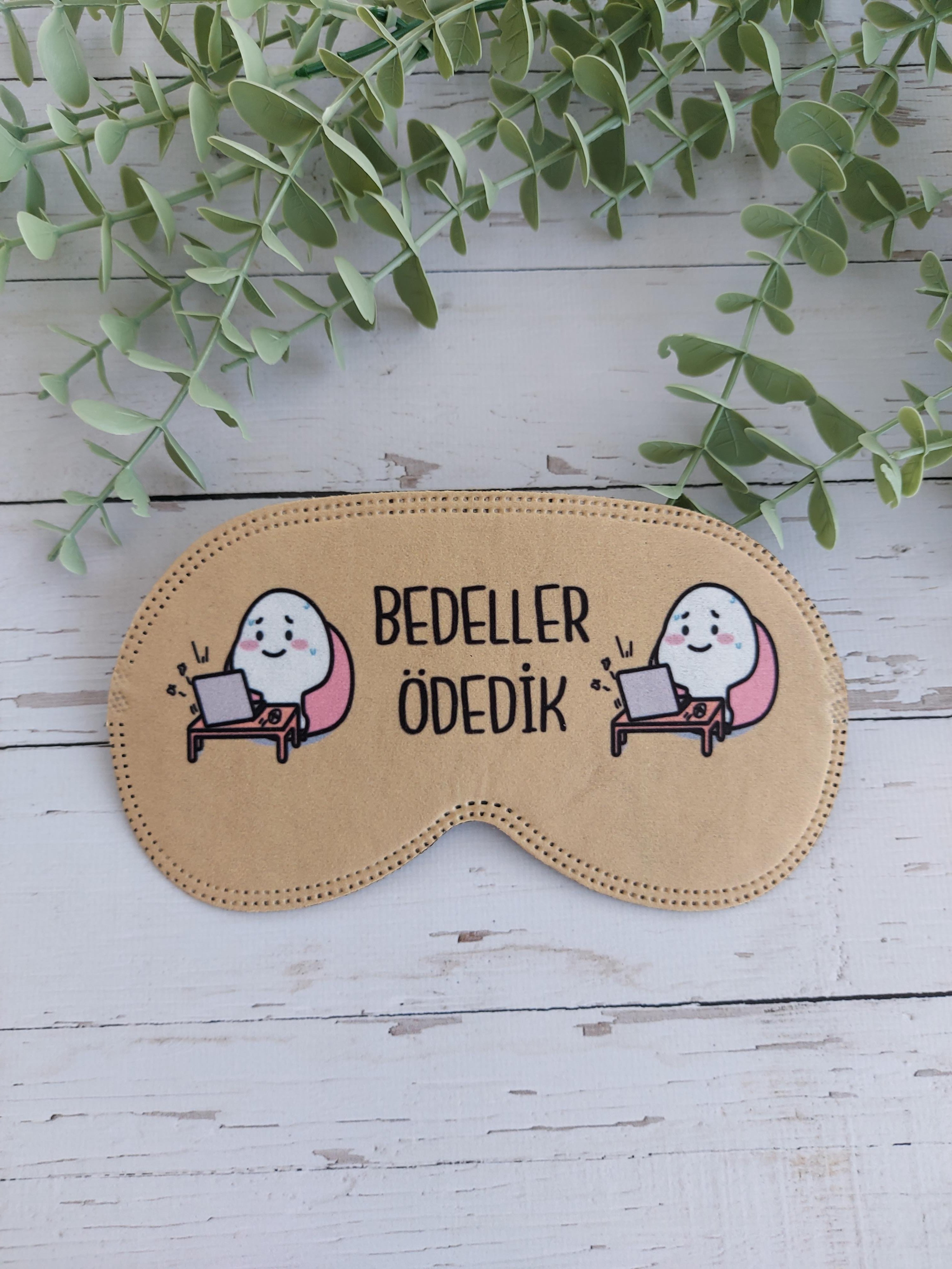 Bedeller Ödedik Uyku Bandı Göz Bandı Baskılı Pamuk Seyahat Uyku Bandı