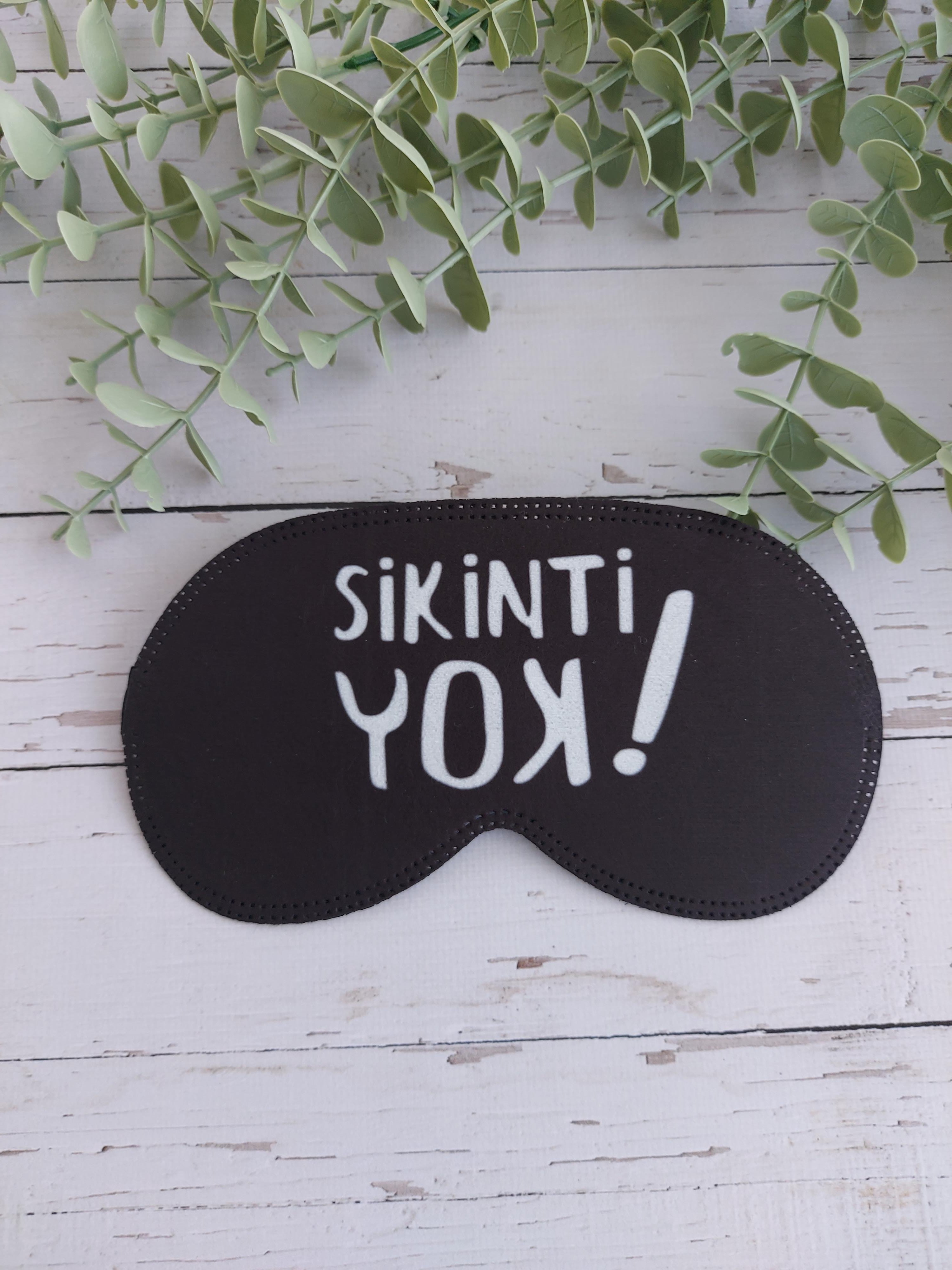 Sikinti Yok Uyku Bandı Göz Bandı Baskılı Pamuk Seyahat Uyku Bandı