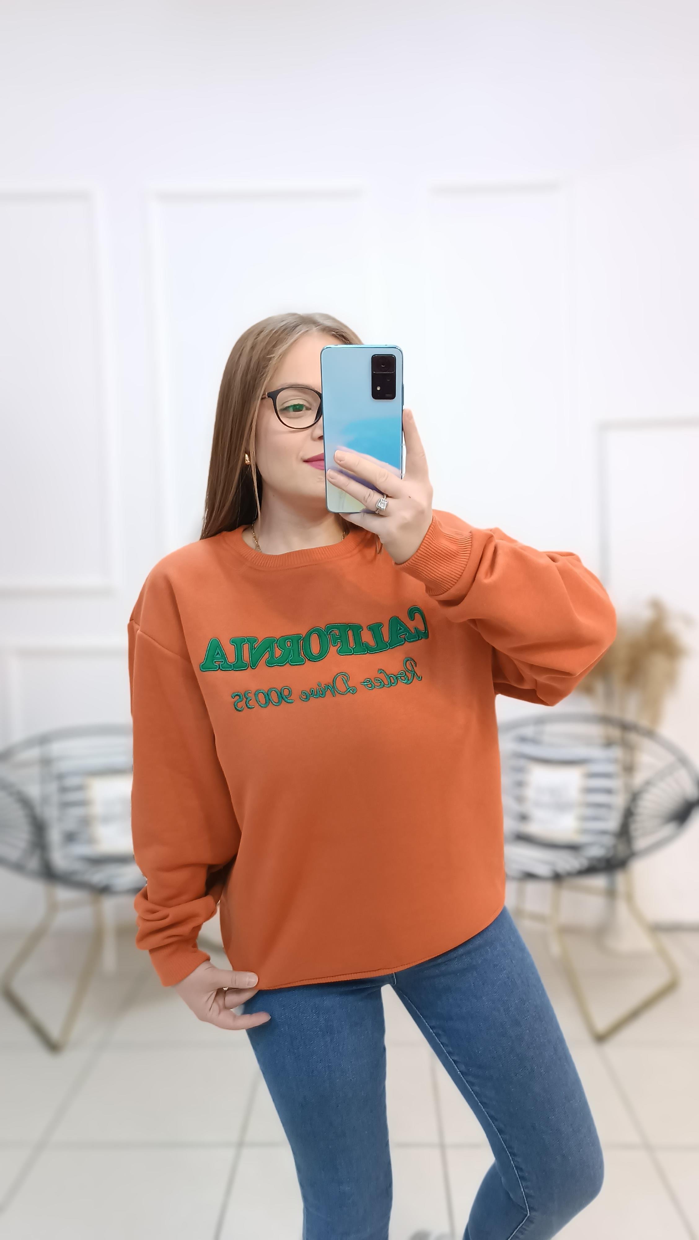 Bisiklet Yaka İçi Şardonlu Sweatshirt