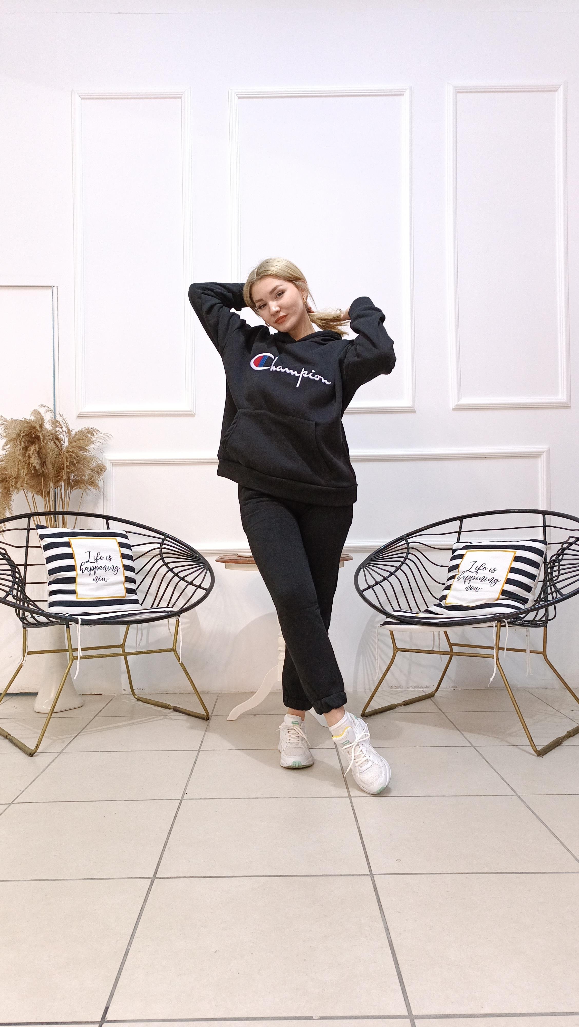 İçi Şardonlu Kapşonlu Sweatshirt