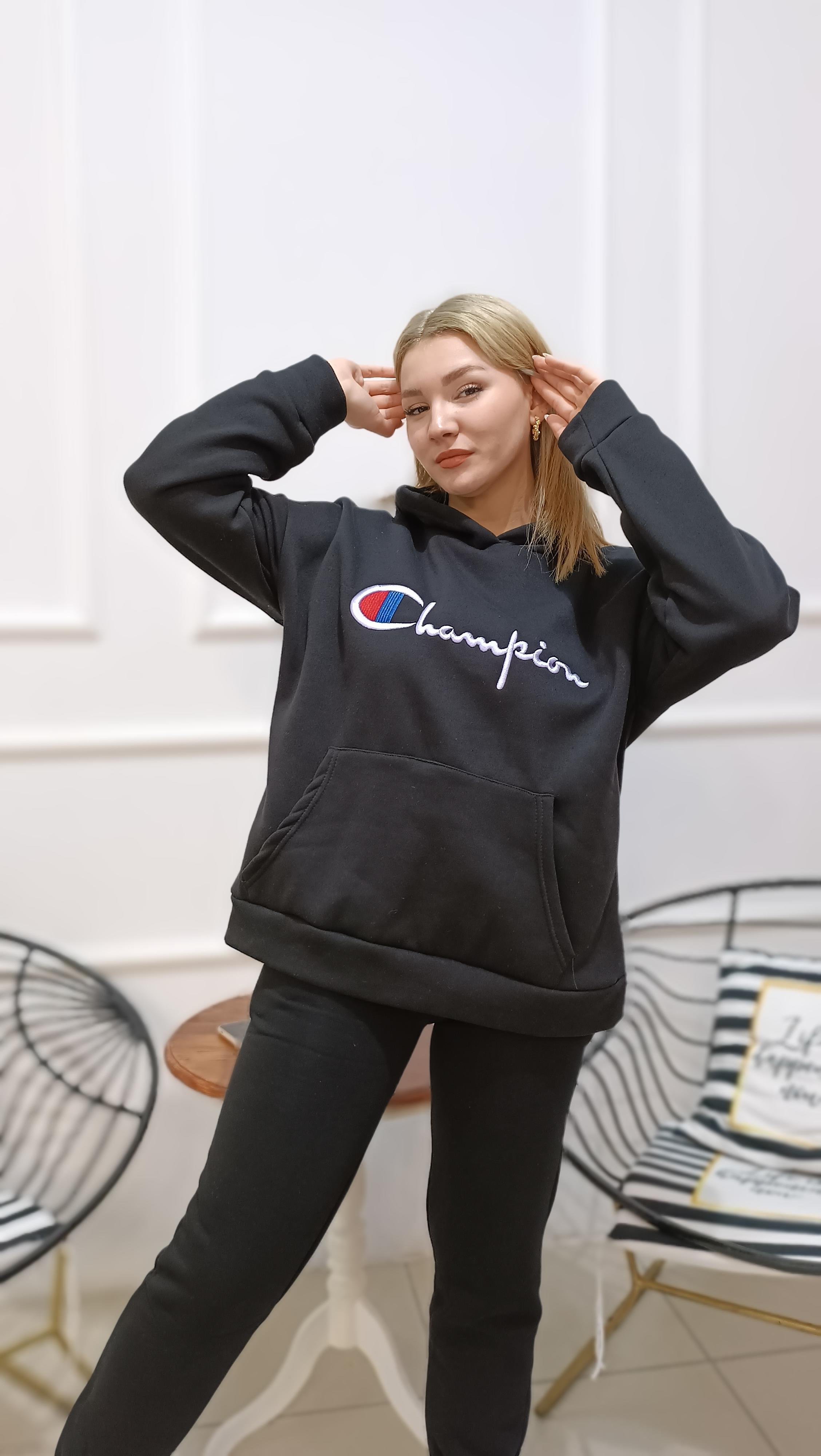 İçi Şardonlu Kapşonlu Sweatshirt