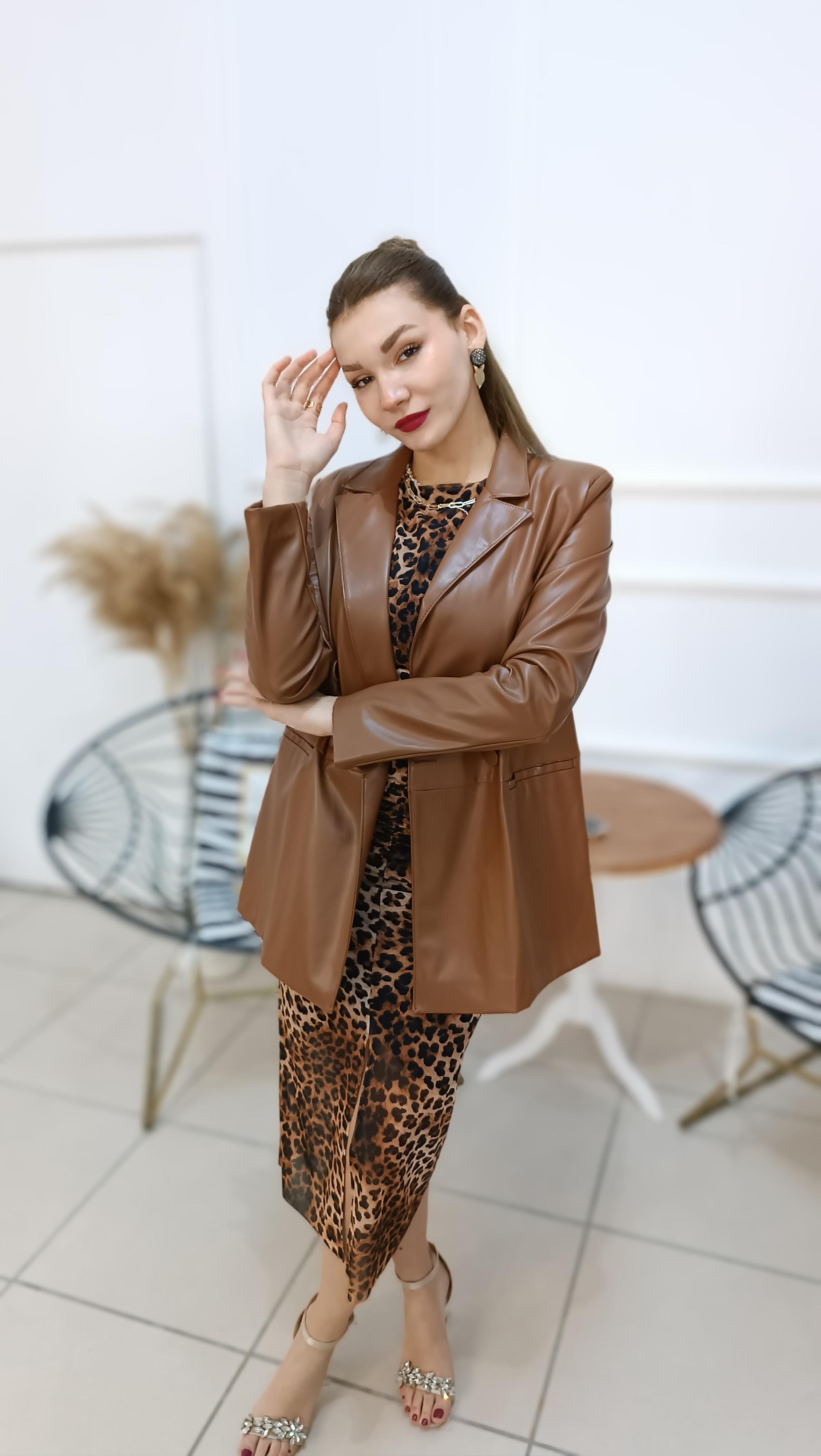 Premium Kalite İçi Kürklü Oversize Deri Ceket