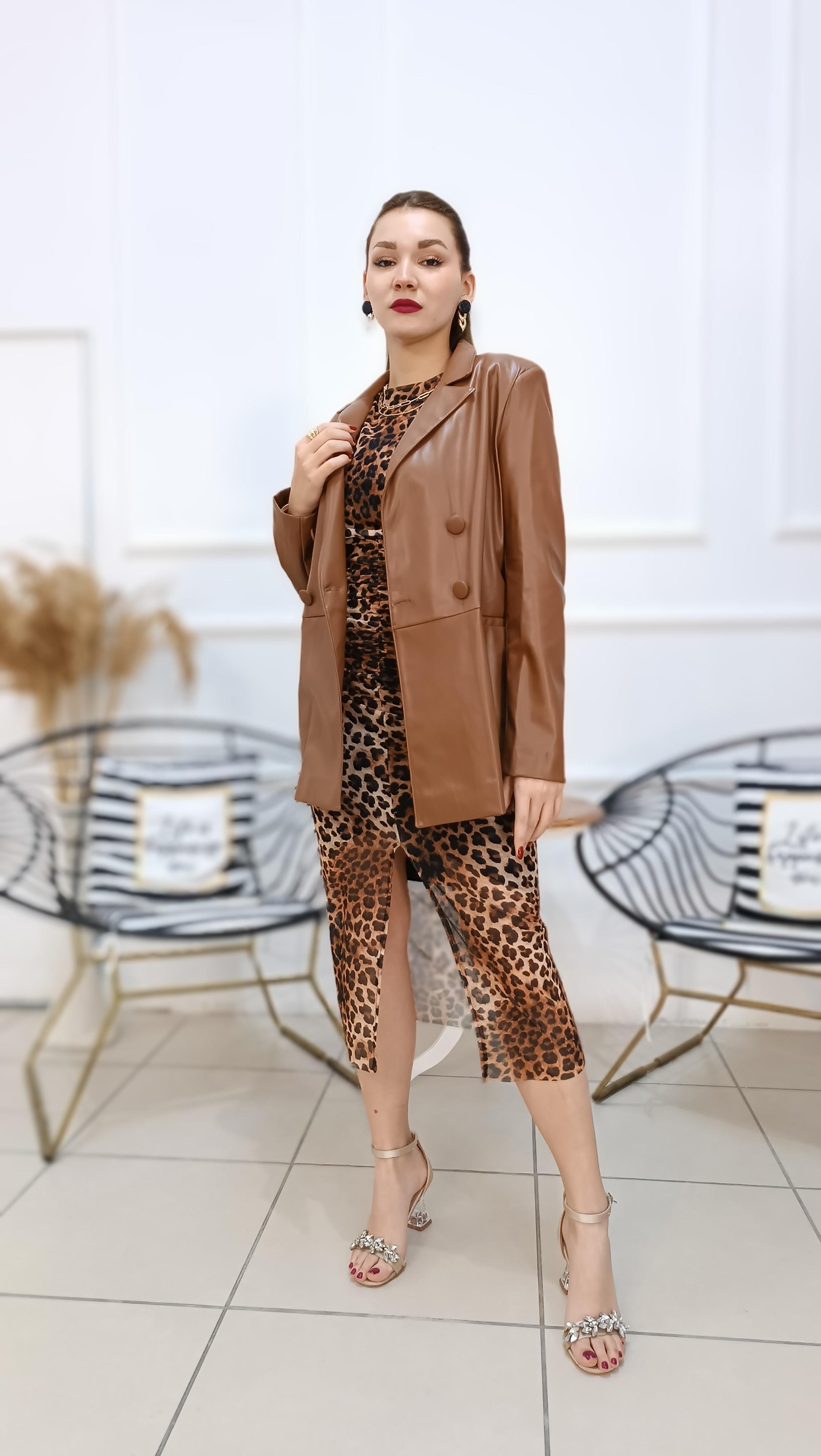 Premium Kalite İçi Kürklü Oversize Deri Ceket