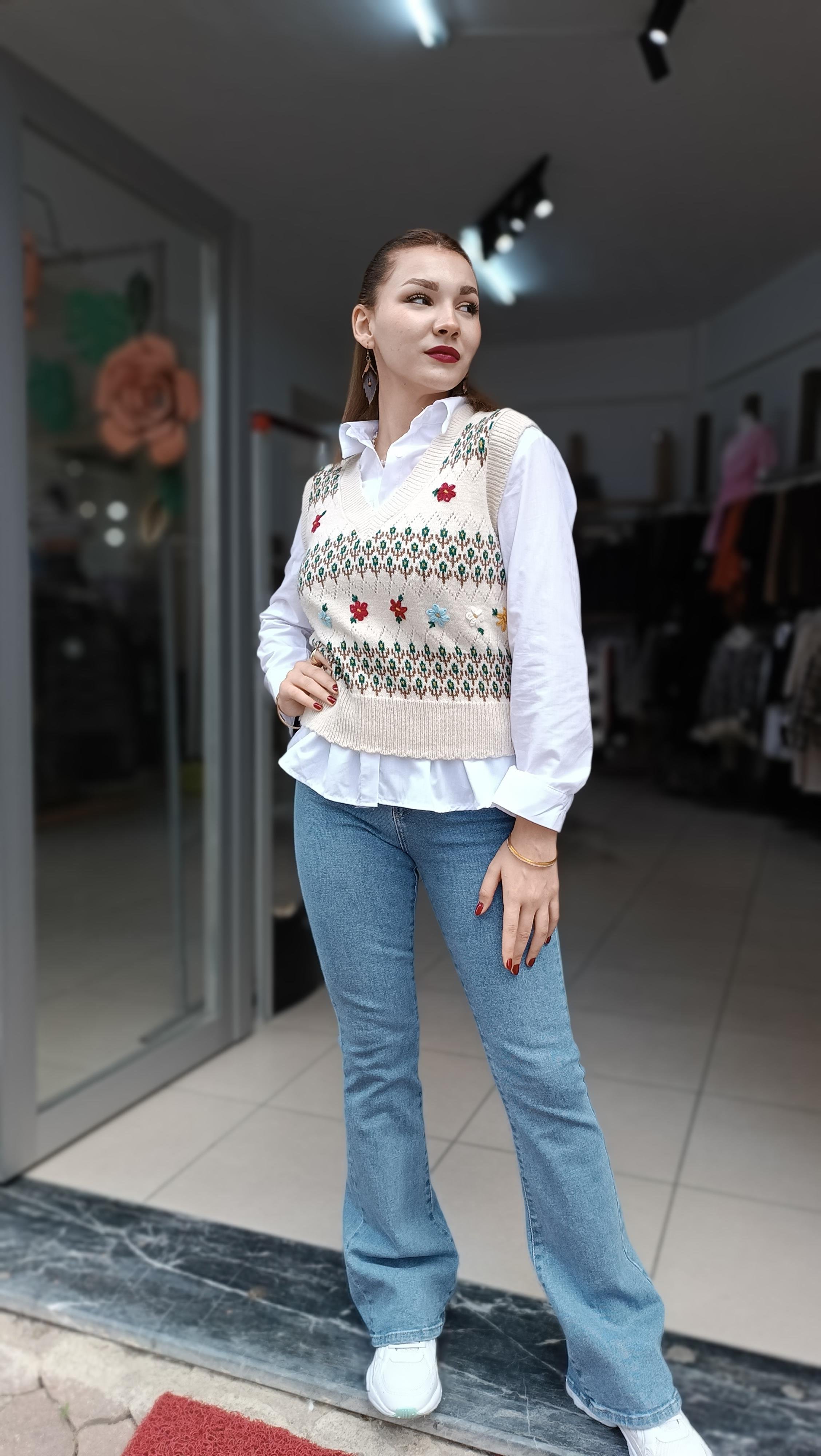 Vintage Model Gömlek Süveter Takım