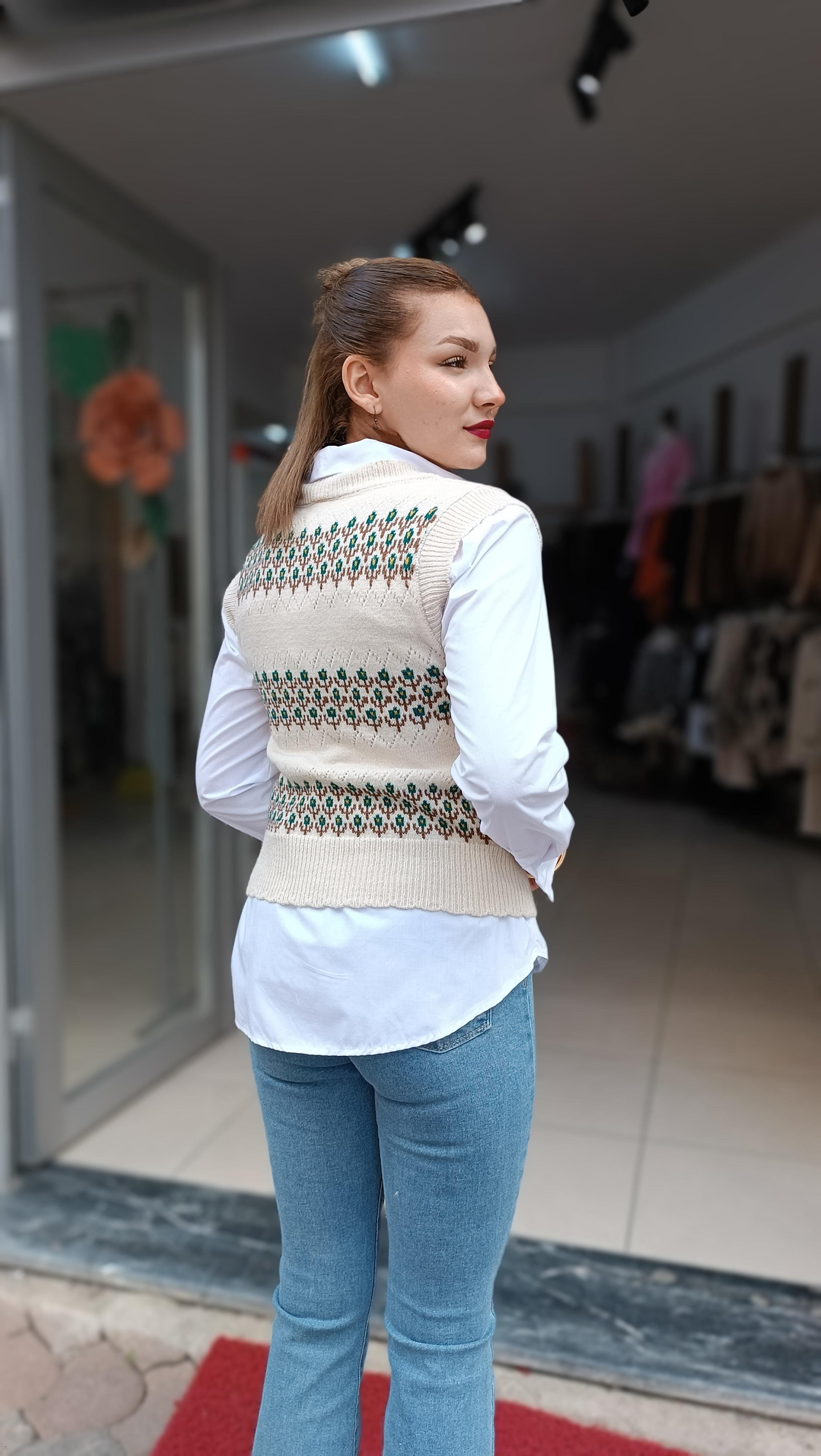 Vintage Model Gömlek Süveter Takım
