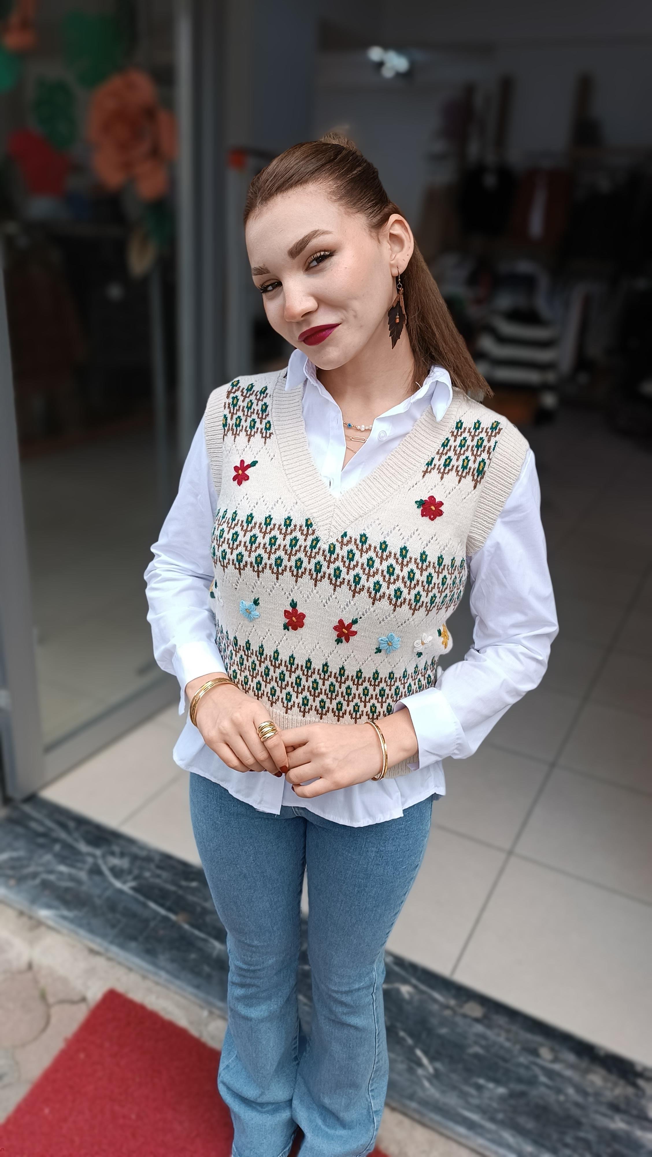 Vintage Model Gömlek Süveter Takım