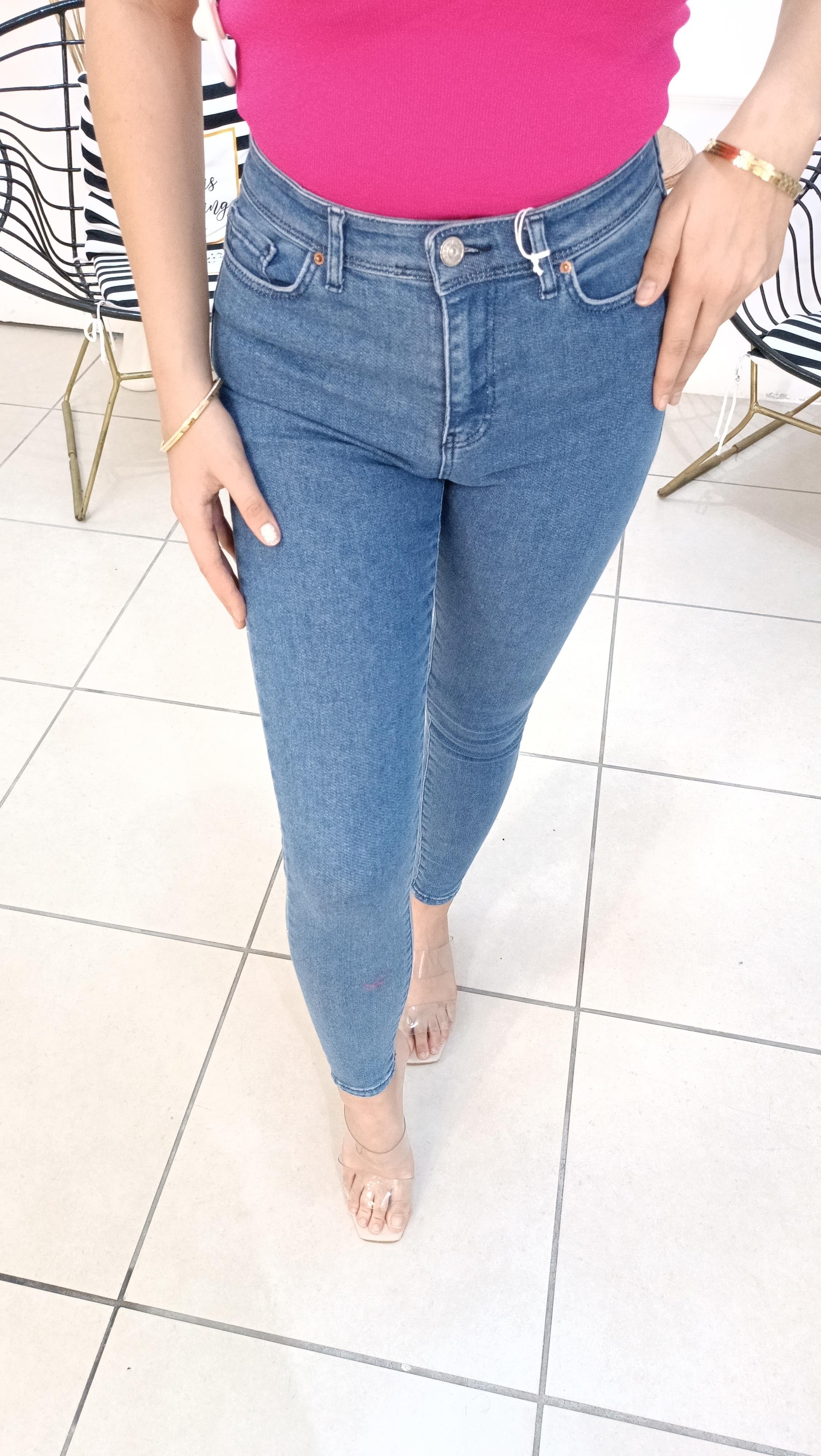 Yüksek Bel Likralı Jean Pantolon
