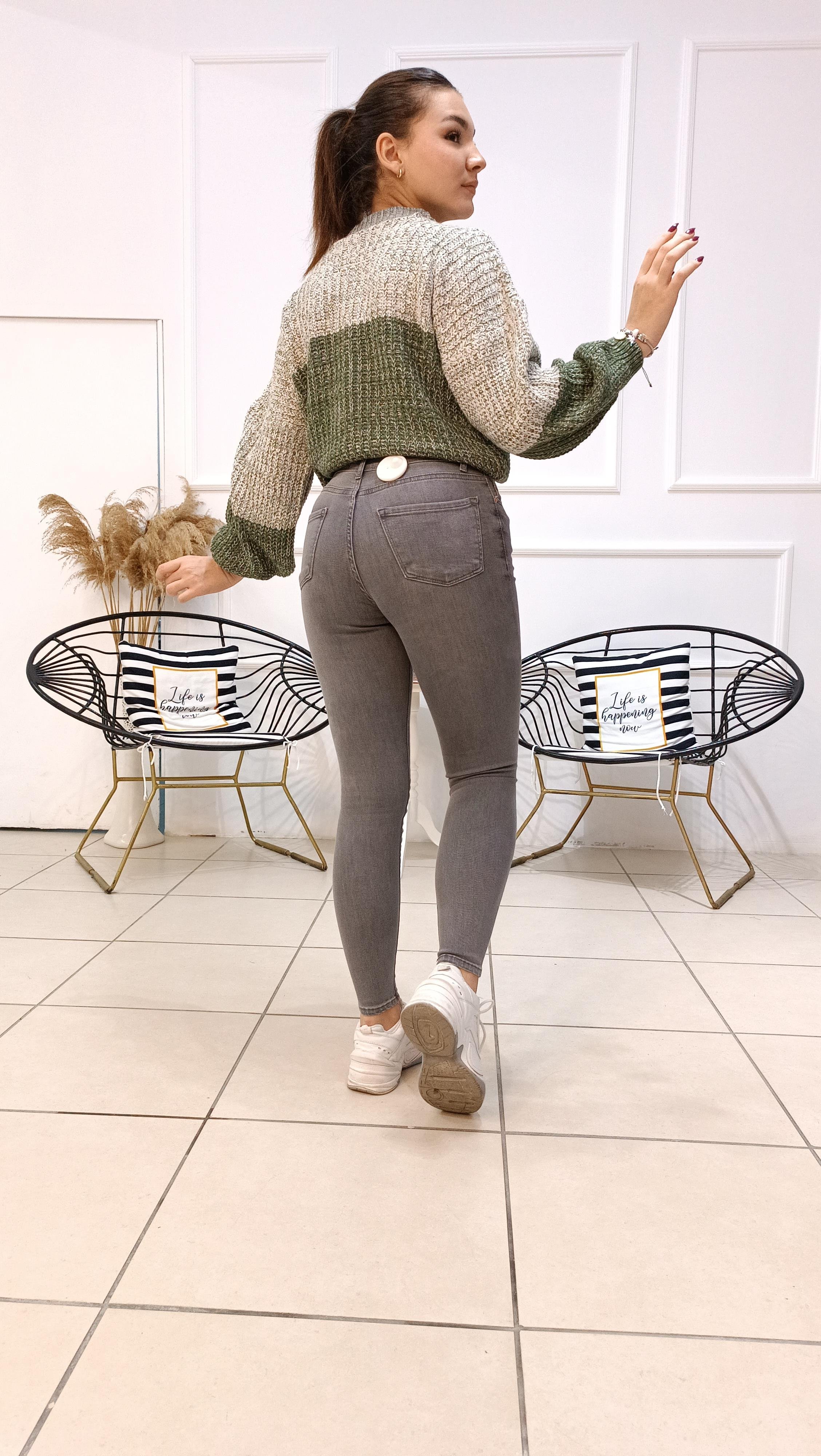 Yüksek Bel Likralı Jean Pantolon