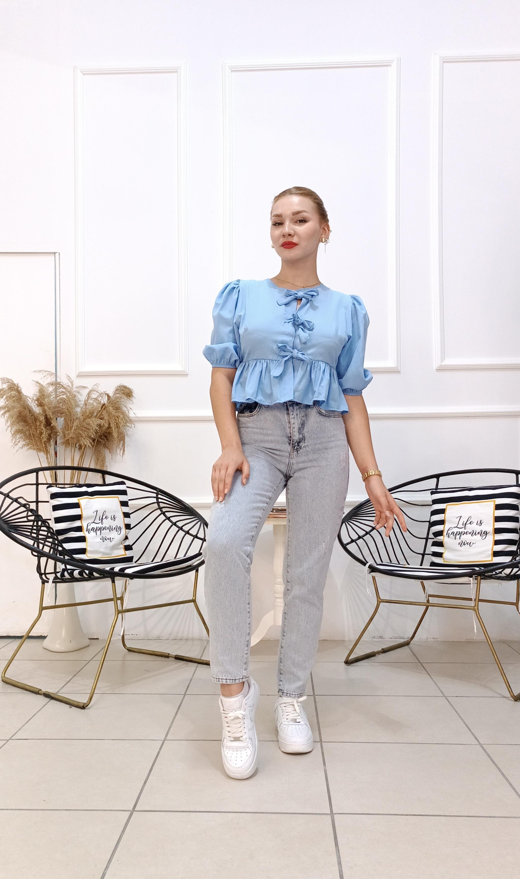 Yüksek Bel Likrasız Boyfriend Jean