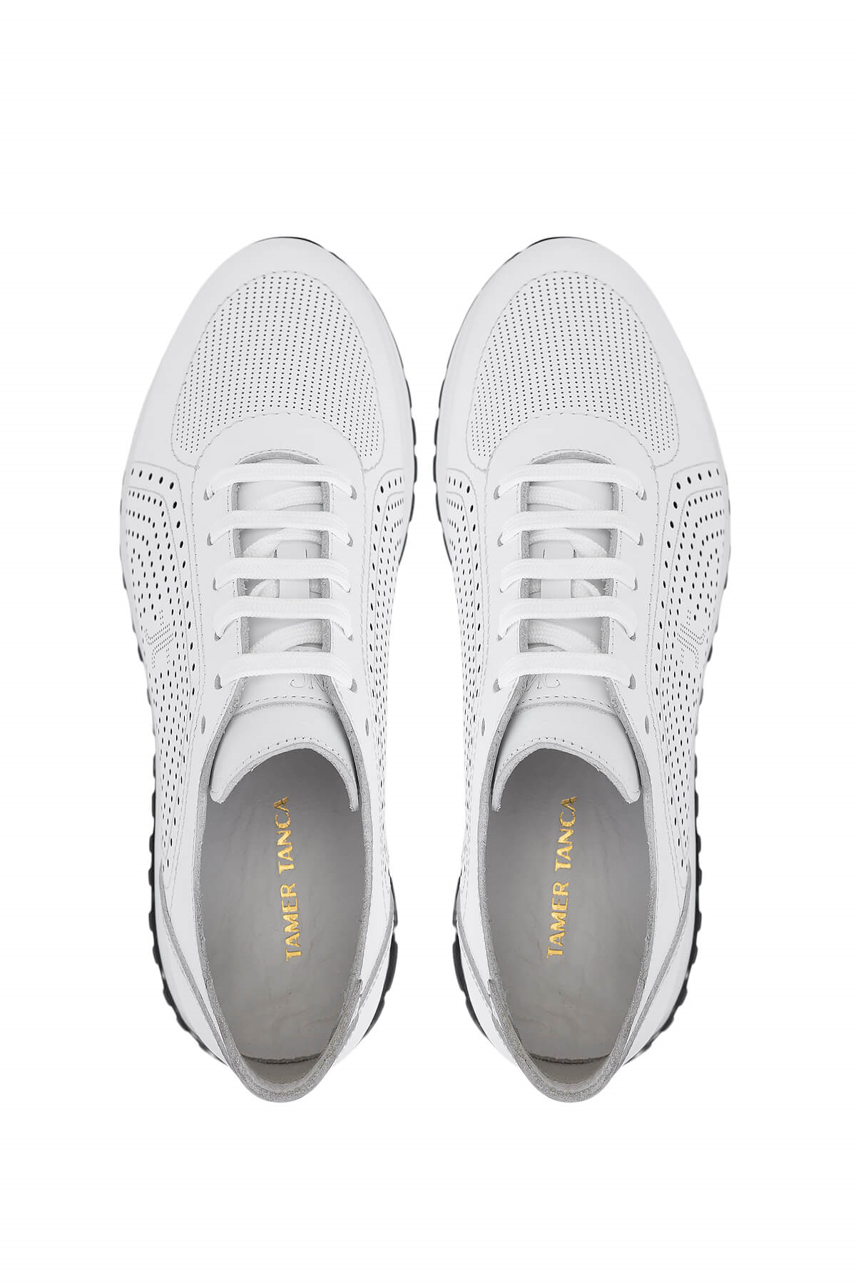 Tamer Tanca Beyaz Tamer Tanca Hakiki Erkek Deri Sneakers Spor Ayakkabı