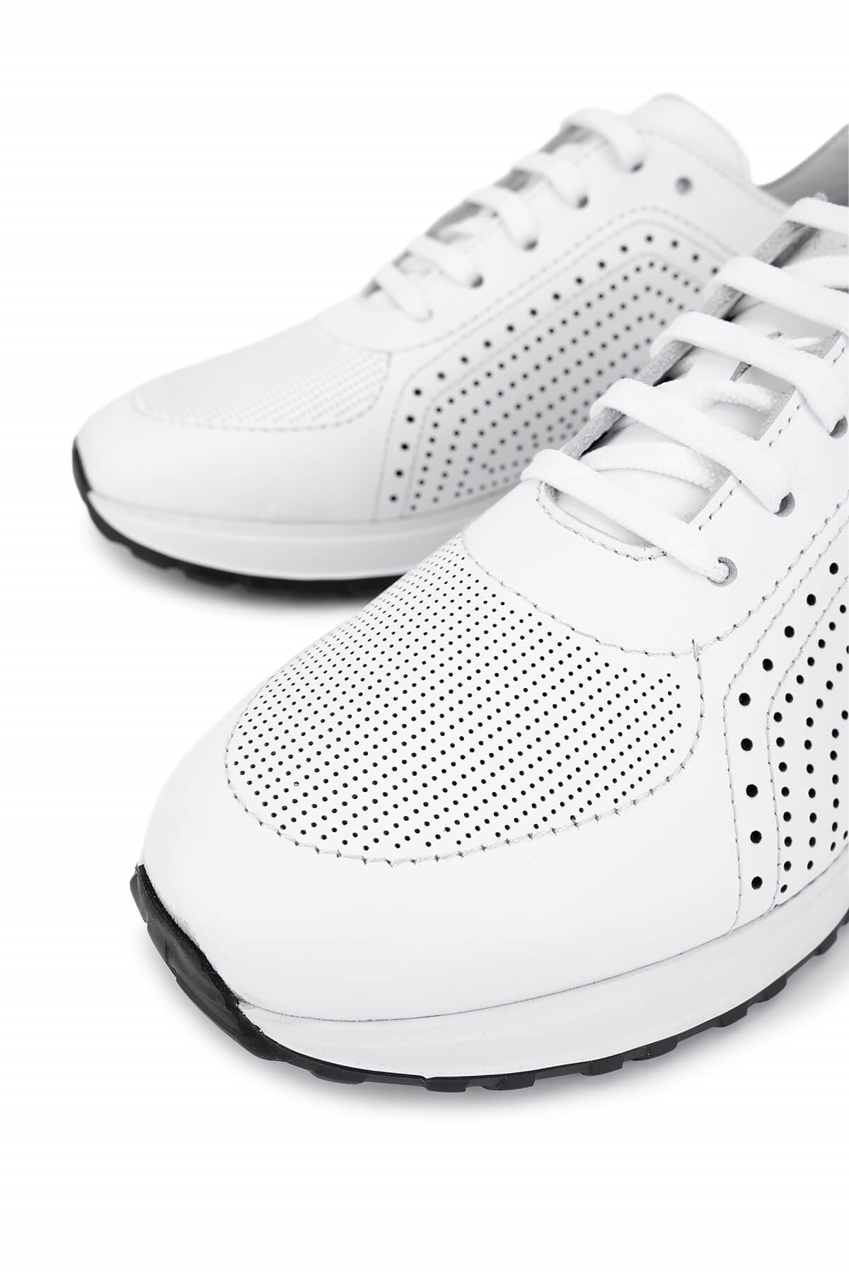 Tamer Tanca Beyaz Tamer Tanca Hakiki Erkek Deri Sneakers Spor Ayakkabı