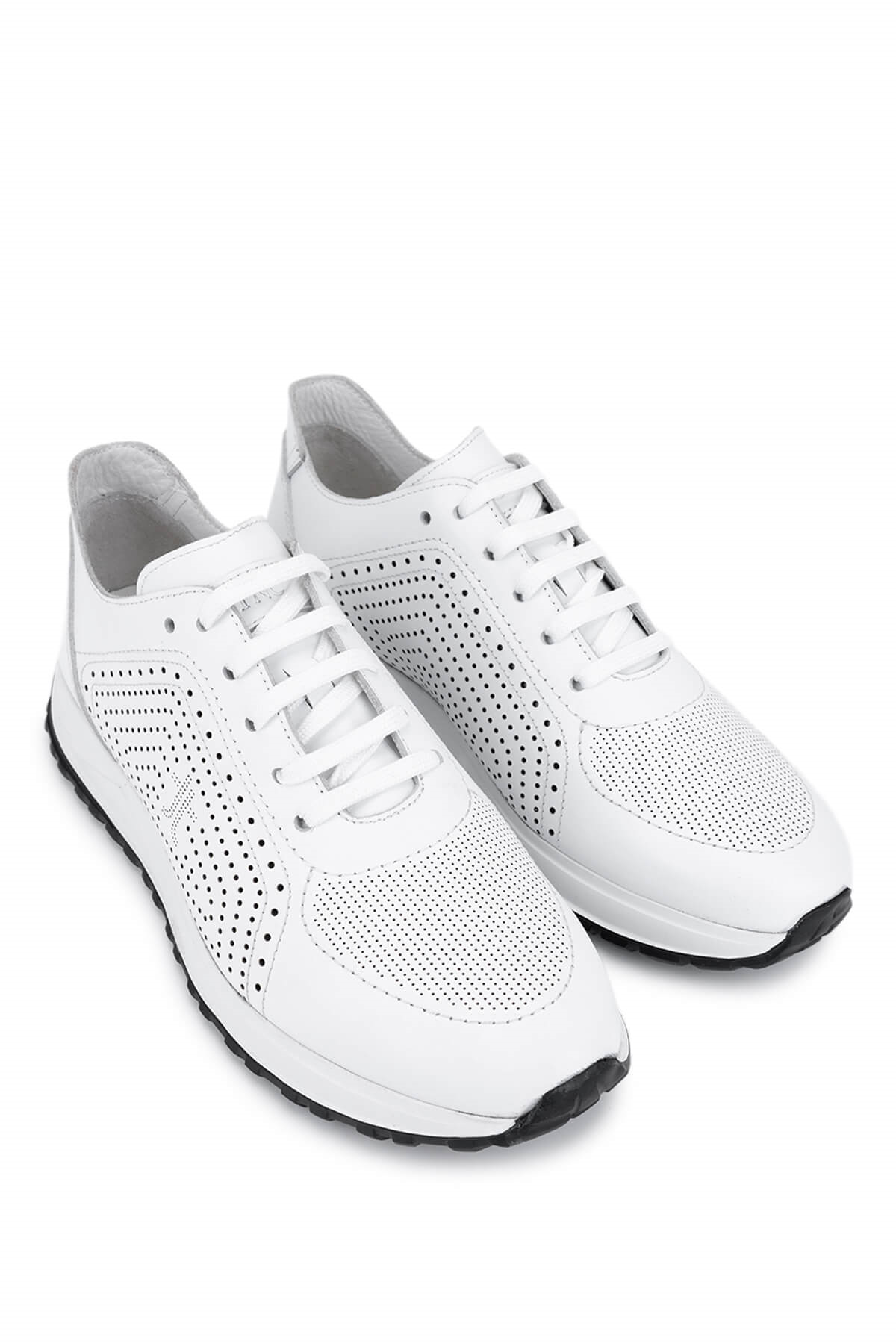 Tamer Tanca Beyaz Tamer Tanca Hakiki Erkek Deri Sneakers Spor Ayakkabı