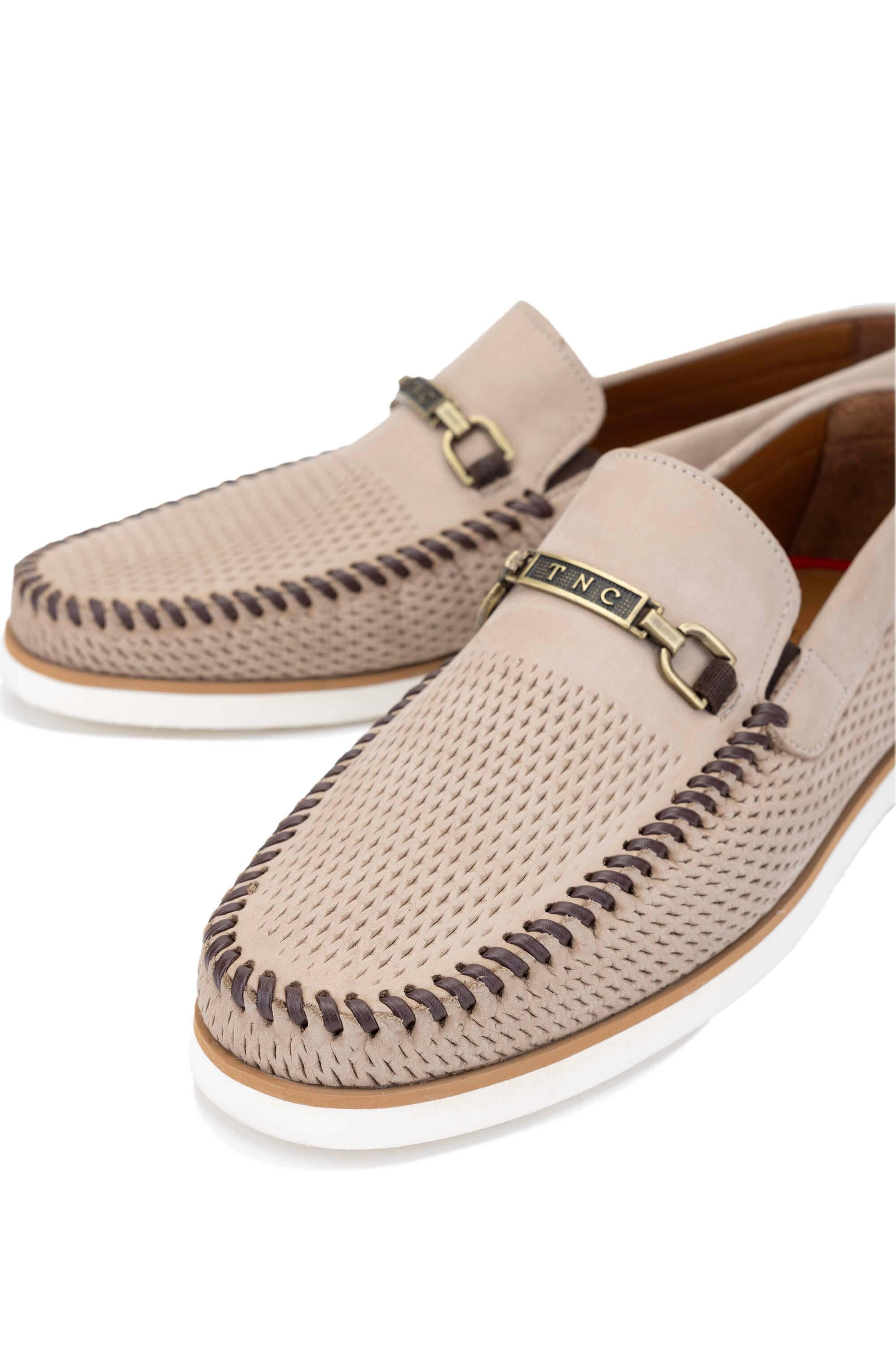 Tamer Tanca Lacivert Nubuk Tamer Tanca Hakiki Deri Erkek Loafer Ayakkabı