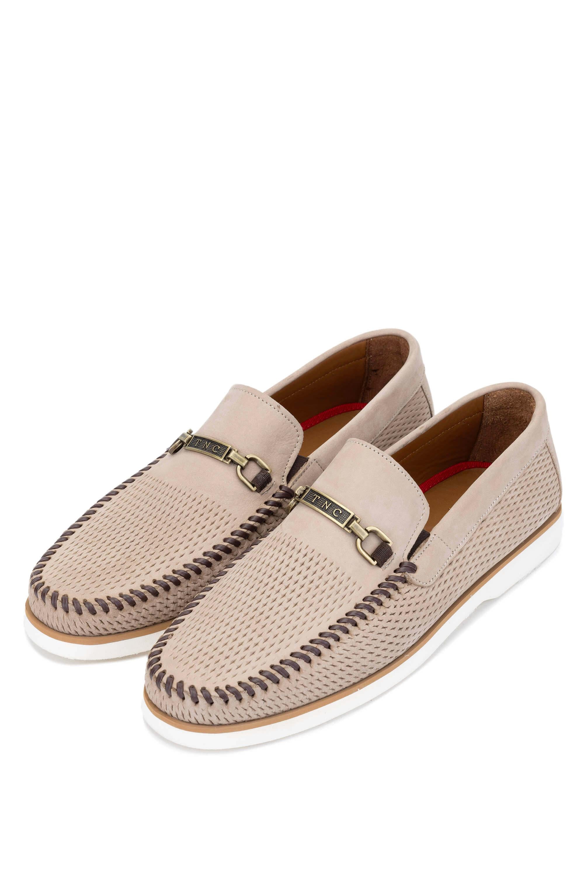 Tamer Tanca Lacivert Nubuk Tamer Tanca Hakiki Deri Erkek Loafer Ayakkabı