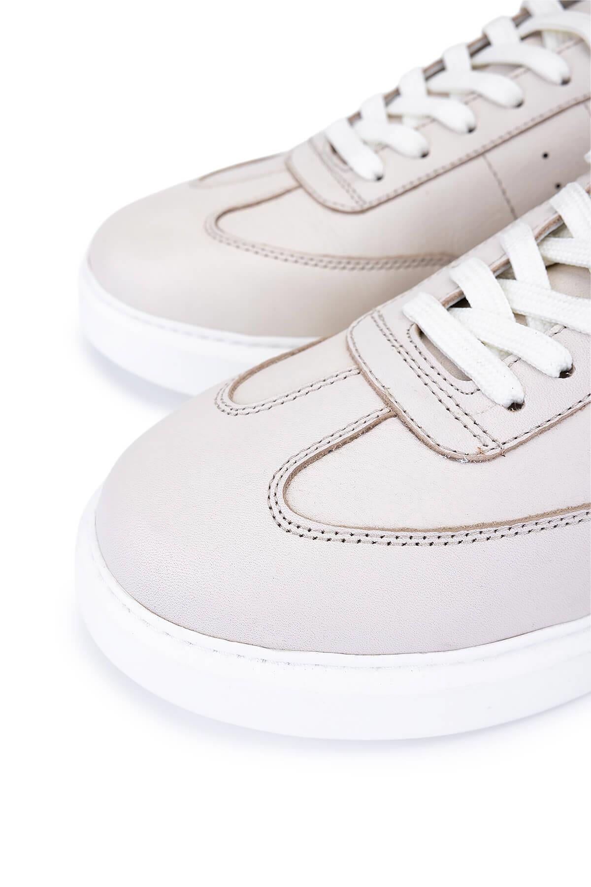 Tamer Tanca Beyaz Tamer Tanca Hakiki Erkek Deri Sneakers Spor Ayakkabı