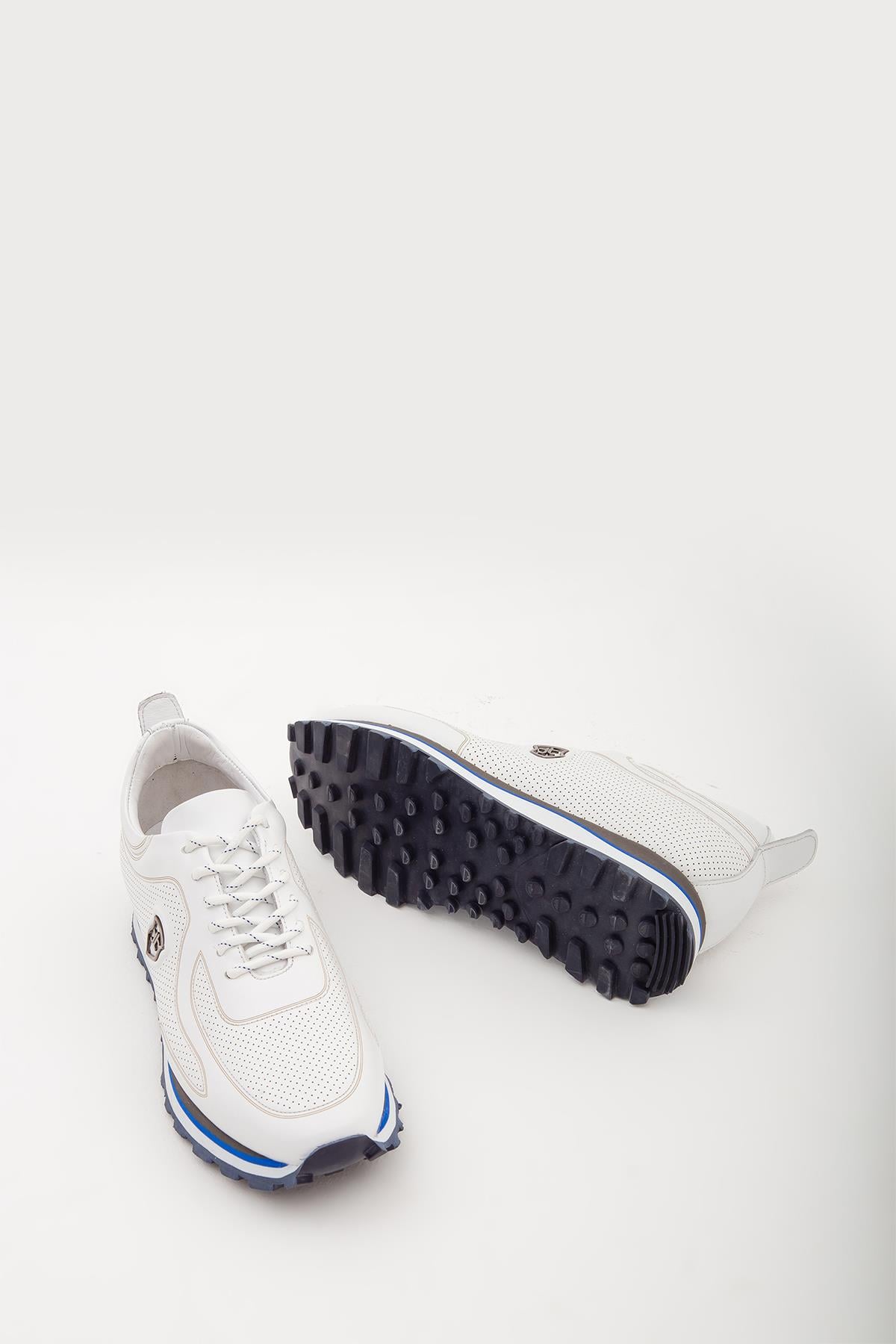 Tamer Tanca Lacivert Tamer Tanca Hakiki Erkek Deri Casual Ayakkabı