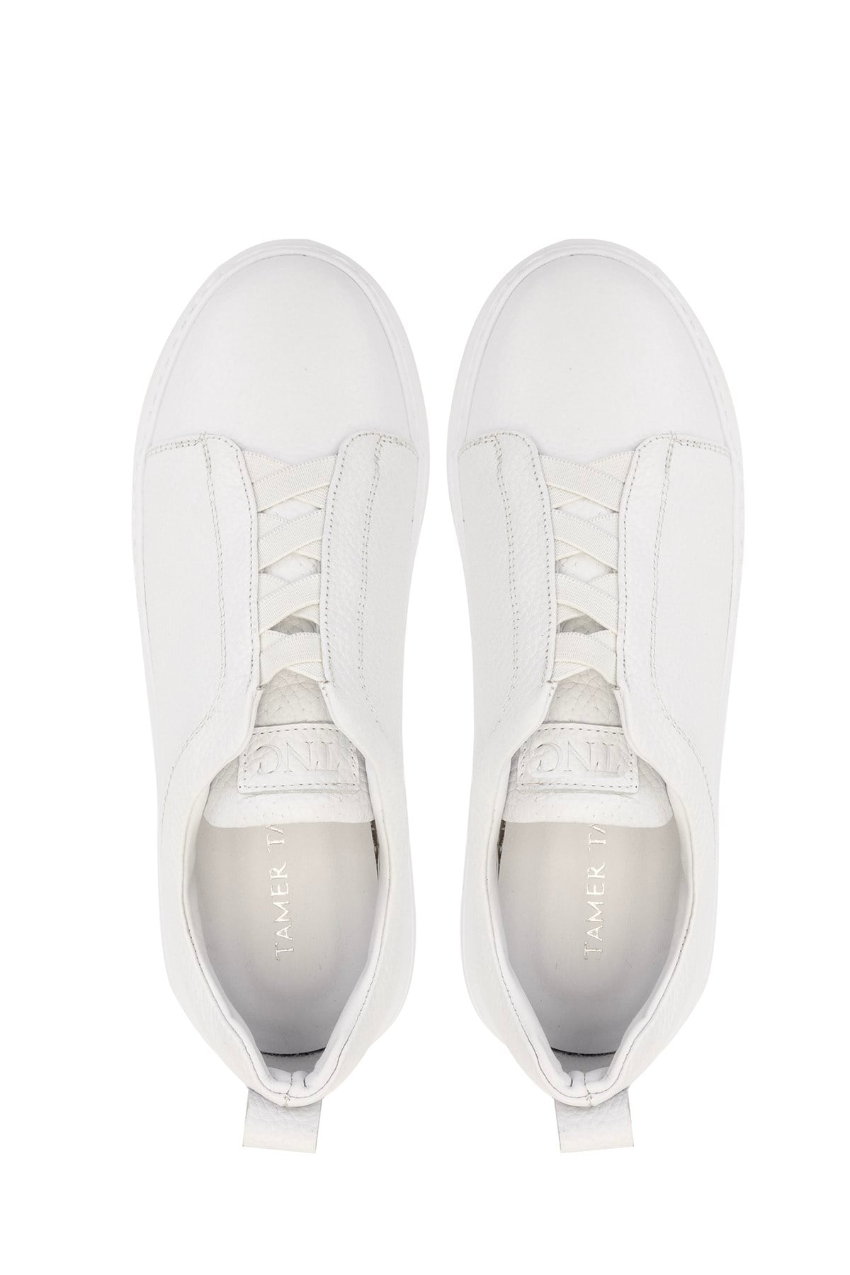 Tamer Tanca Bej Floter Tamer Tanca Hakiki Deri Erkek Sneakers Spor Ayakkabı