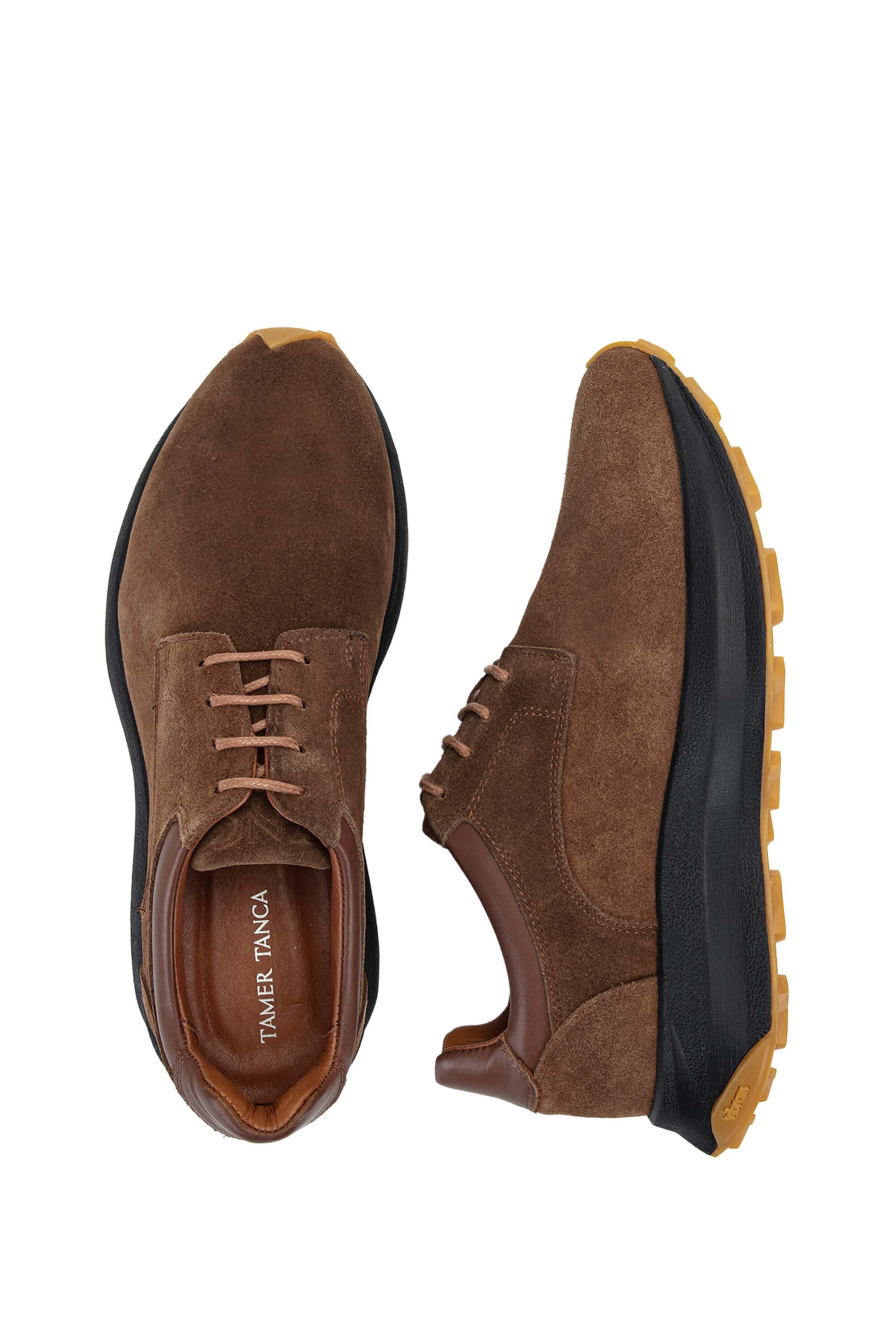 Tamer Tanca Lacivert Tamer Tanca Hakiki Erkek Deri Sneakers Spor Ayakkabı