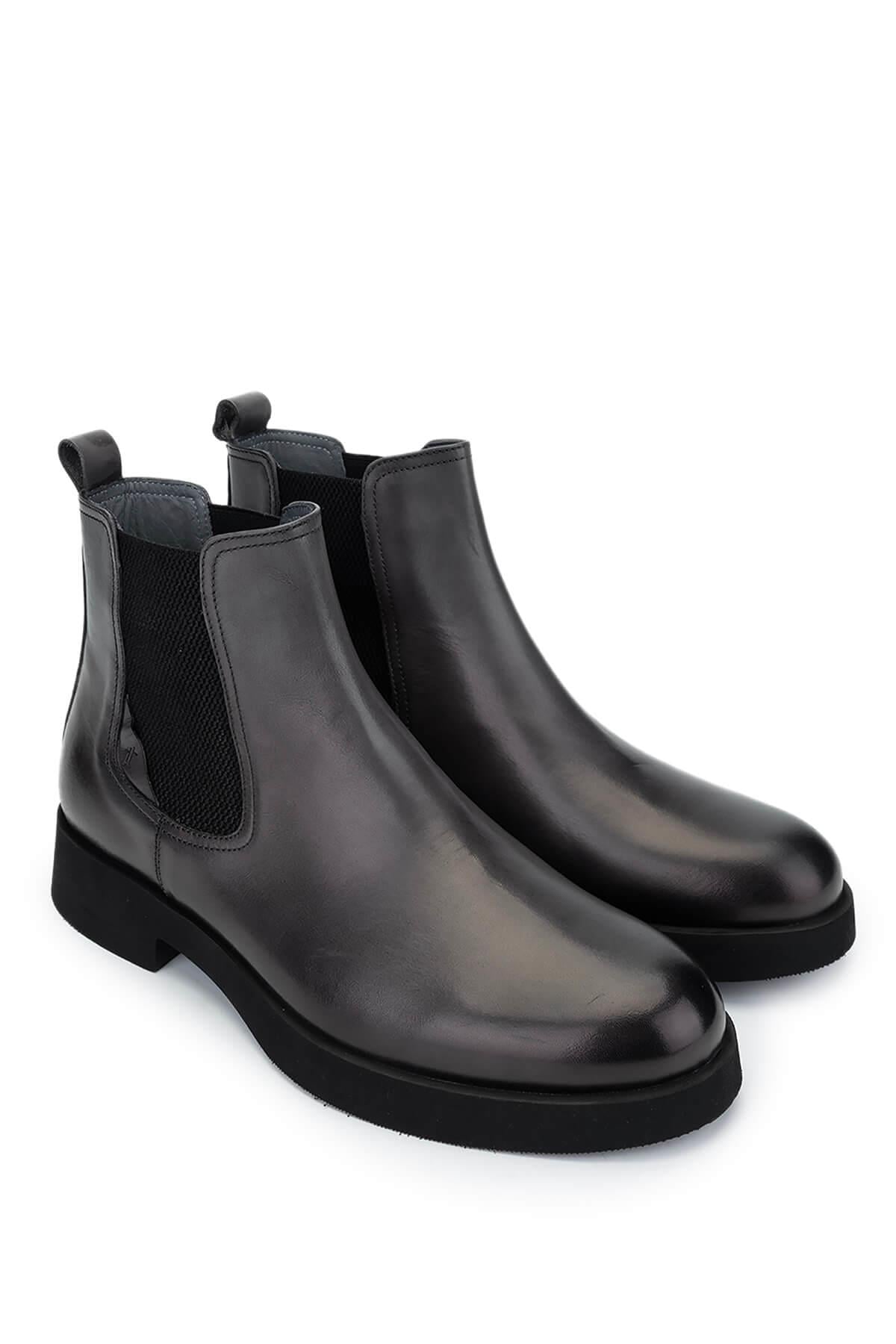 Tamer Tanca Gri Tamer Tanca Hakiki Erkek Deri Casual Bot