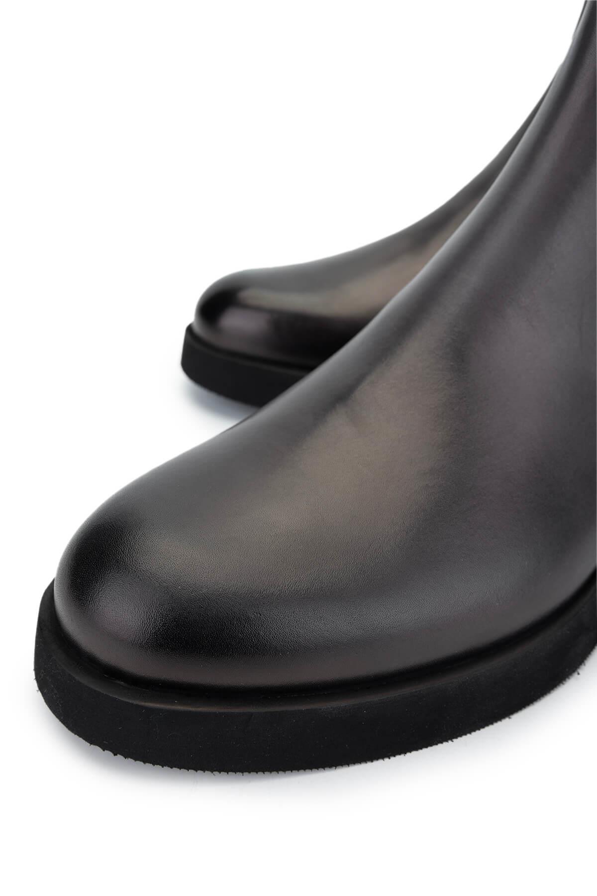 Tamer Tanca Gri Tamer Tanca Hakiki Erkek Deri Casual Bot