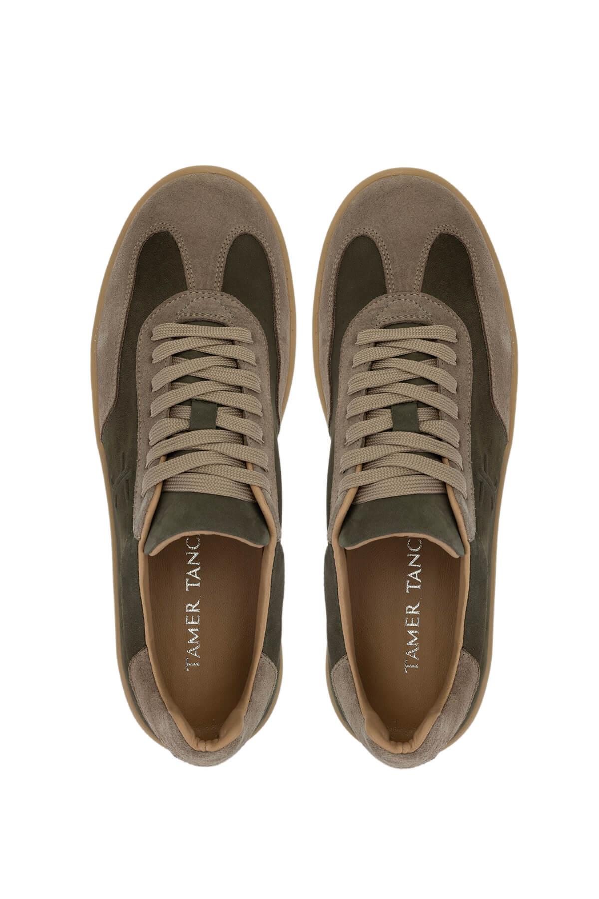 Tamer Tanca Vizon Tamer Tanca Hakiki Erkek Deri Sneakers Spor Ayakkabı