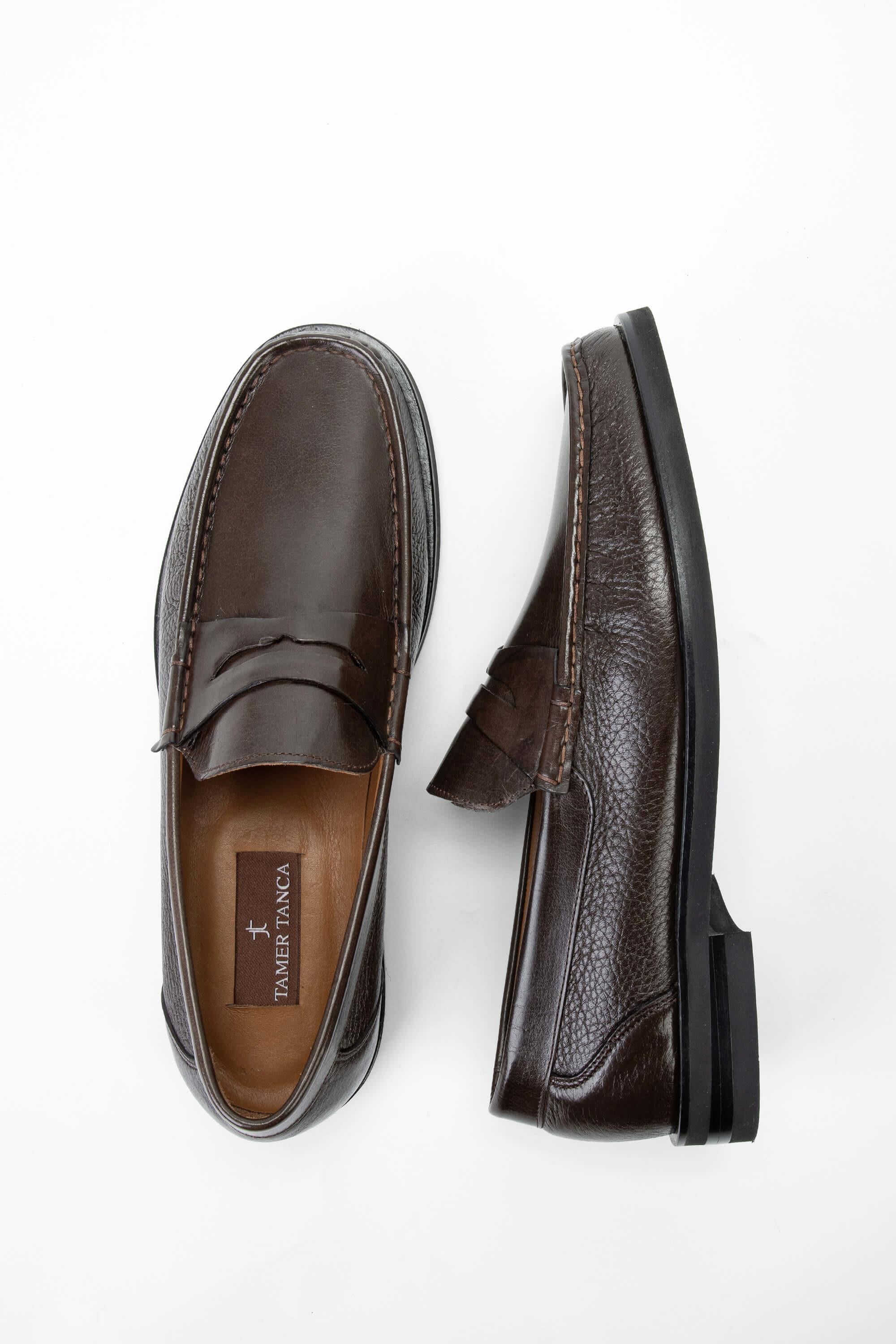 Tamer Tanca Lacivert Tamer Tanca Hakiki Erkek Deri Loafer Ayakkabı