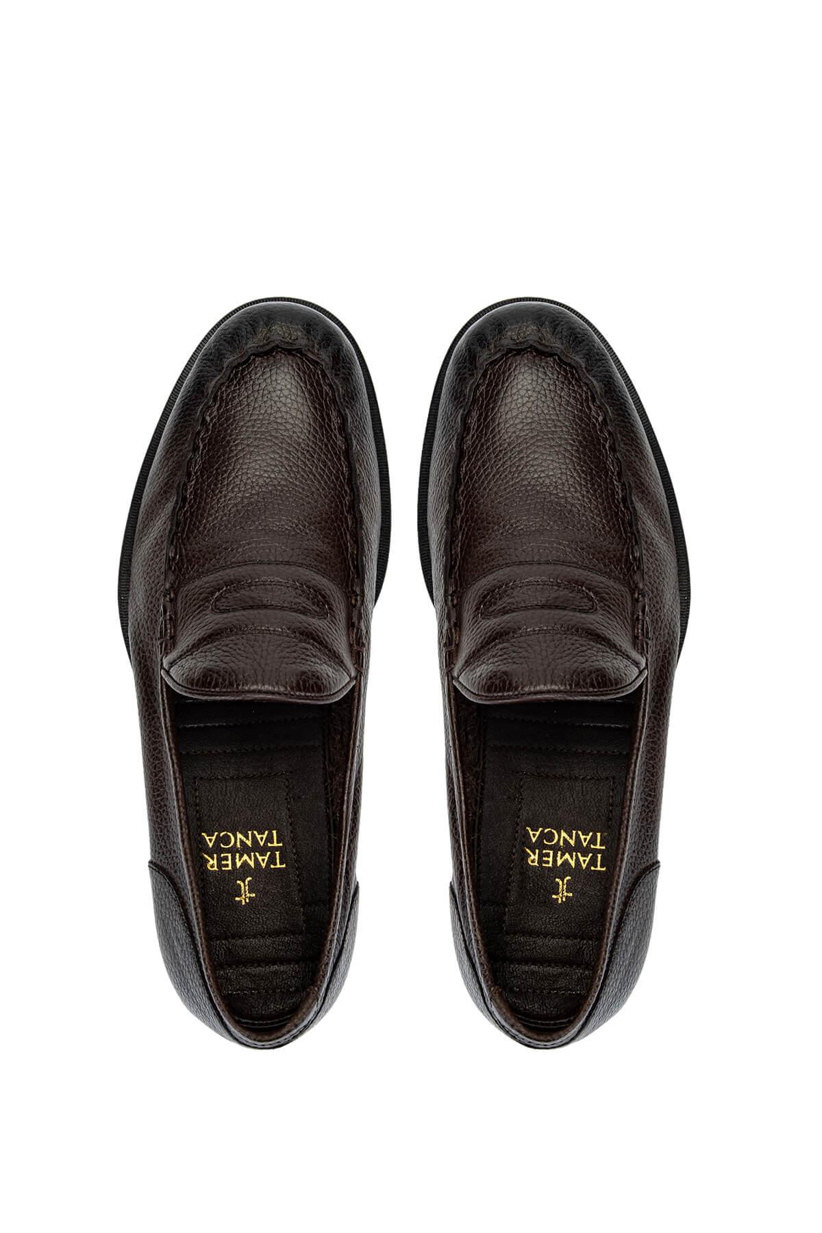 Tamer Tanca Lacivert Tamer Tanca Hakiki Erkek Deri Loafer Ayakkabı