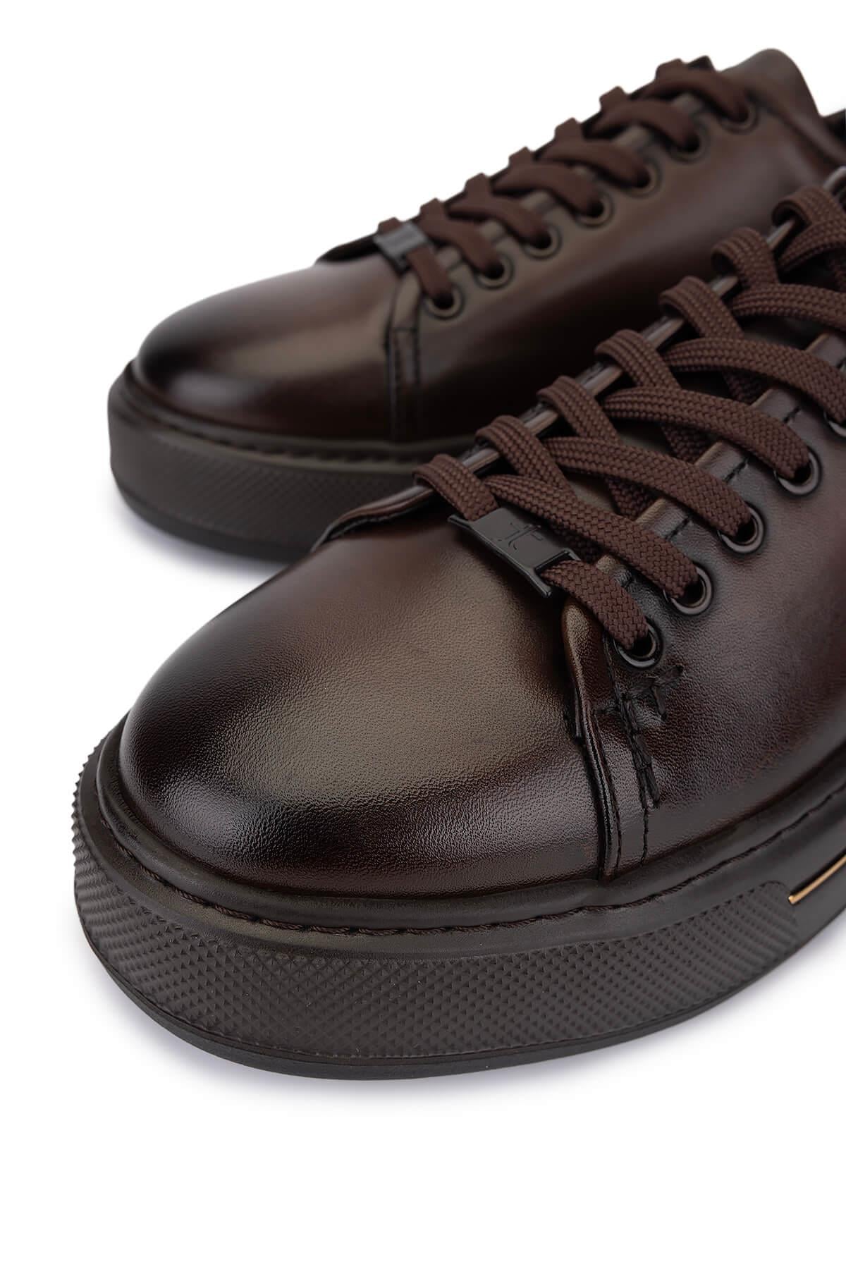 Tamer Tanca Beyaz Tamer Tanca Hakiki Erkek Deri Sneakers Spor Ayakkabı