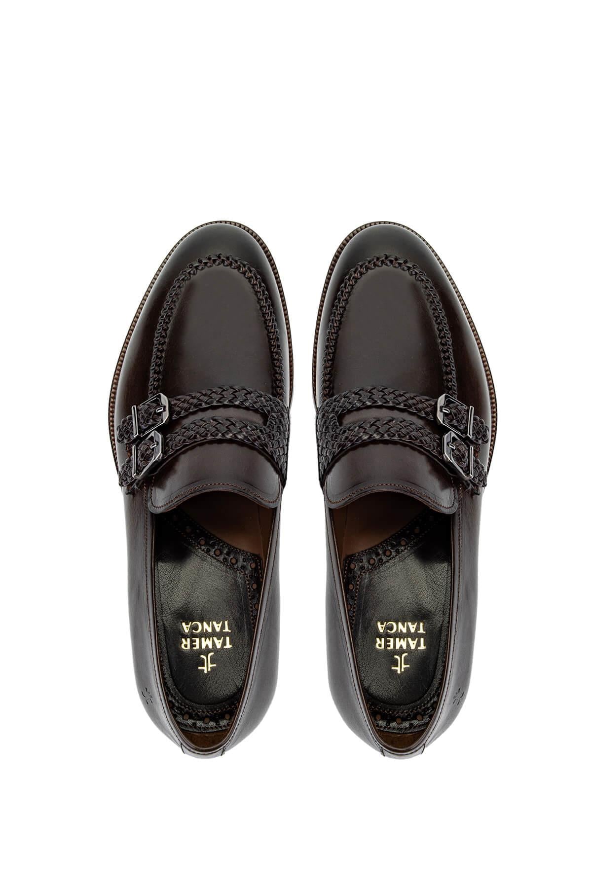 Tamer Tanca Kahverengi Tamer Tanca Hakiki Deri Erkek Klasik Ayakkabı