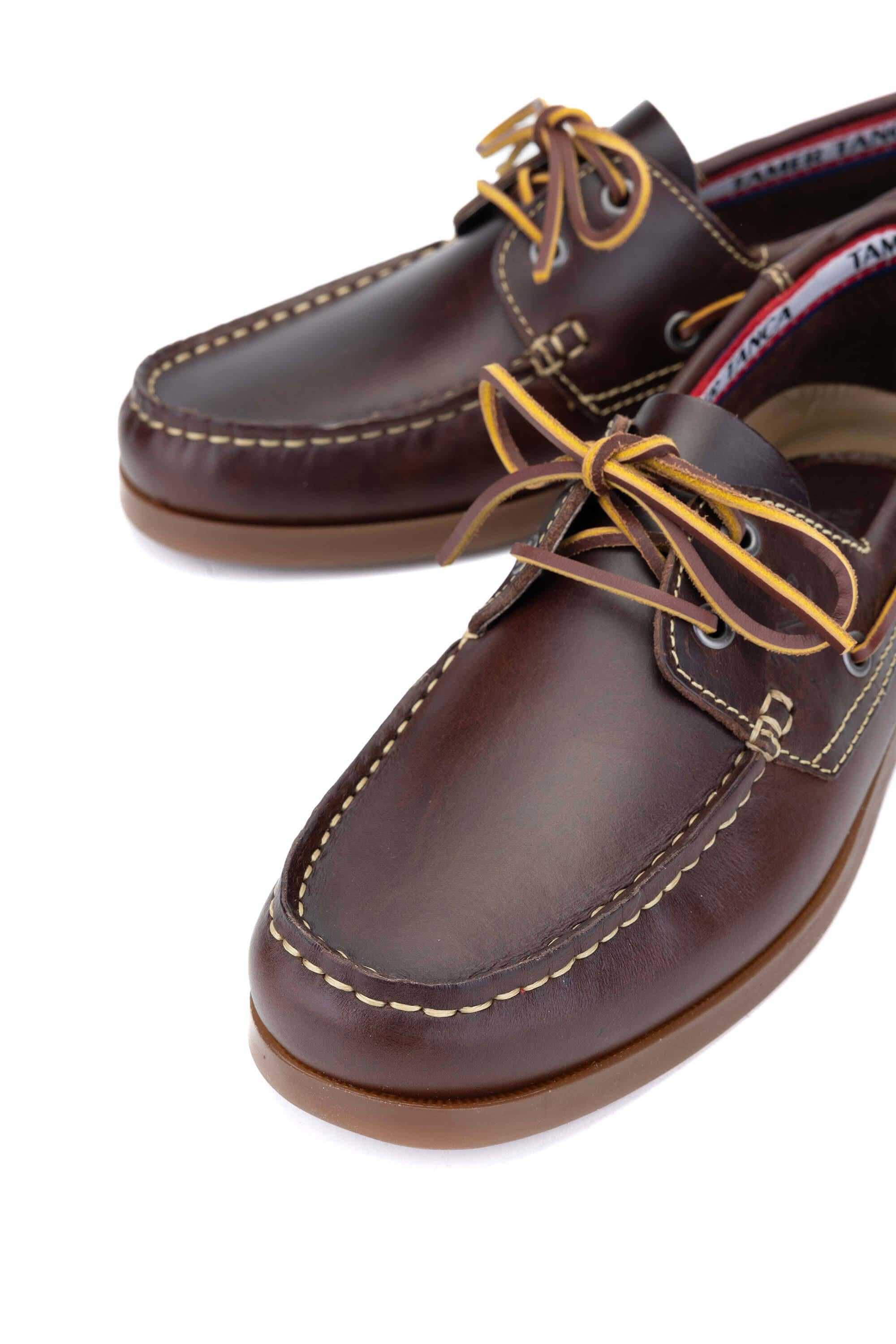 Tamer Tanca Bordo Lacivert Tamer Tanca Hakiki Erkek Deri Casual Ayakkabı