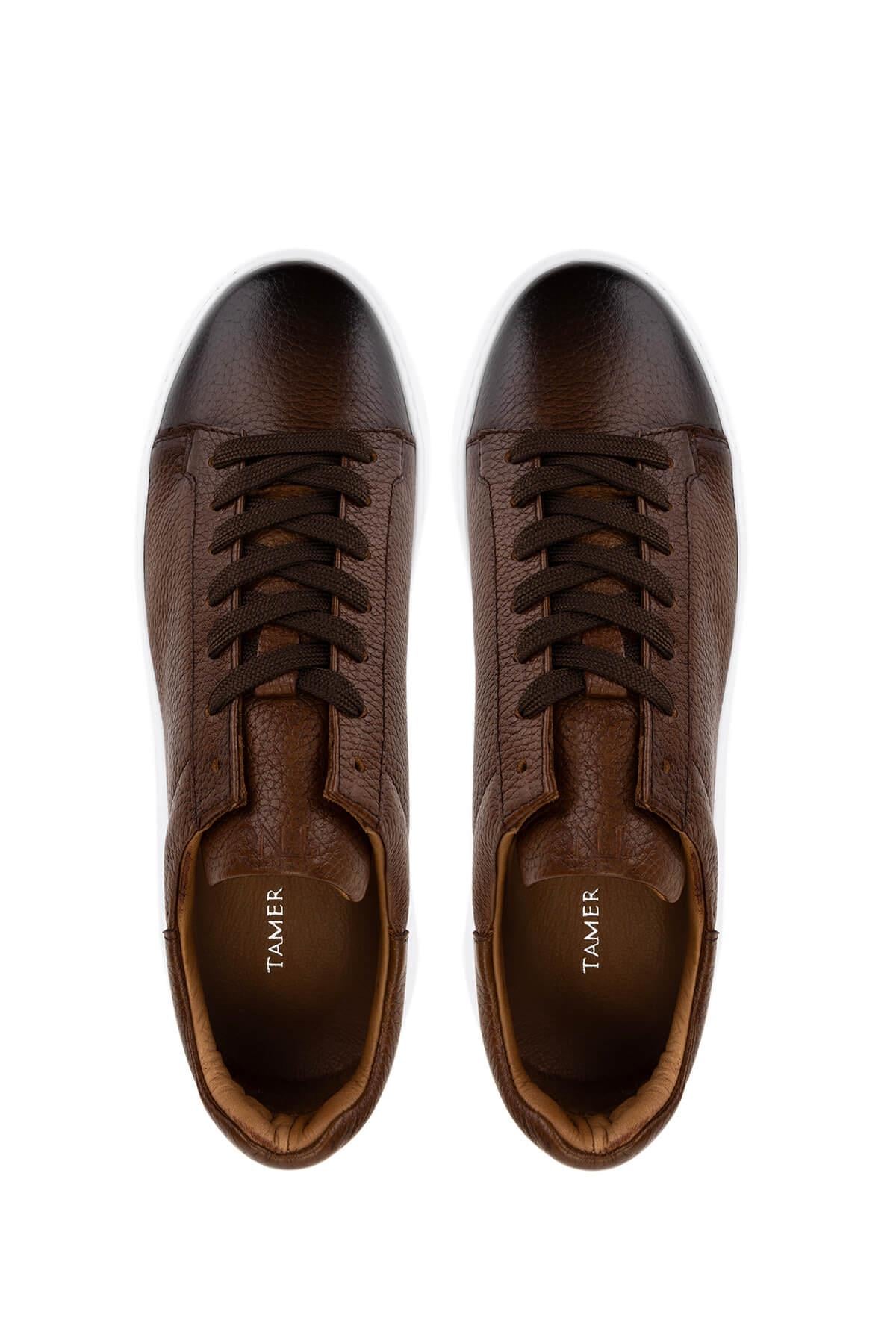 Tamer Tanca Siyah Siyah Tamer Tanca Hakiki Erkek Deri Sneakers Spor Ayakkabı