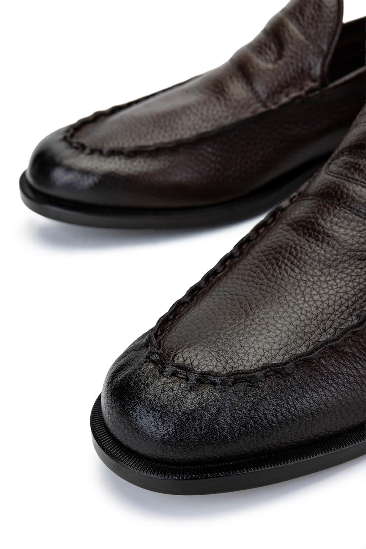 Tamer Tanca Lacivert Tamer Tanca Hakiki Erkek Deri Loafer Ayakkabı