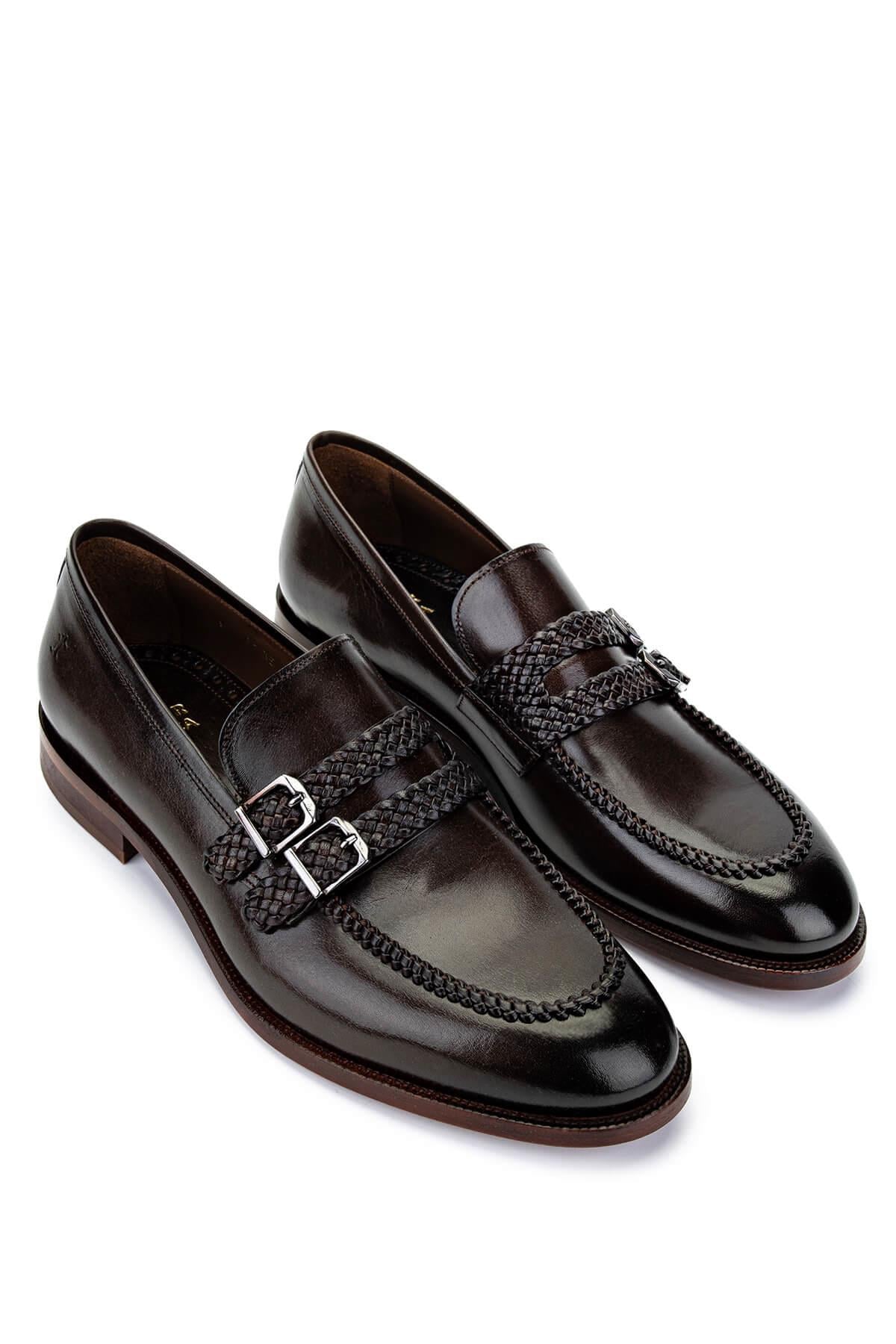 Tamer Tanca Kahverengi Tamer Tanca Hakiki Deri Erkek Klasik Ayakkabı