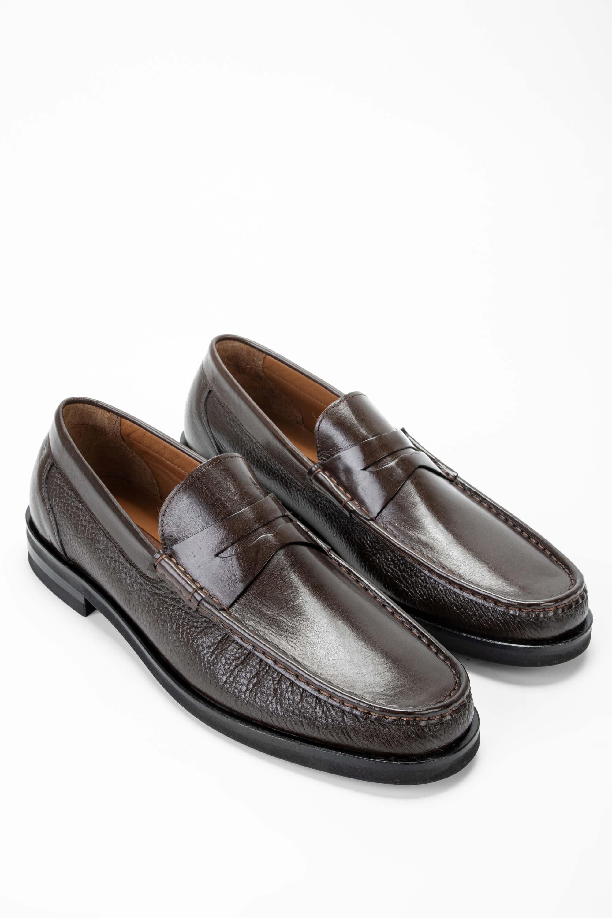 Tamer Tanca Lacivert Tamer Tanca Hakiki Erkek Deri Loafer Ayakkabı