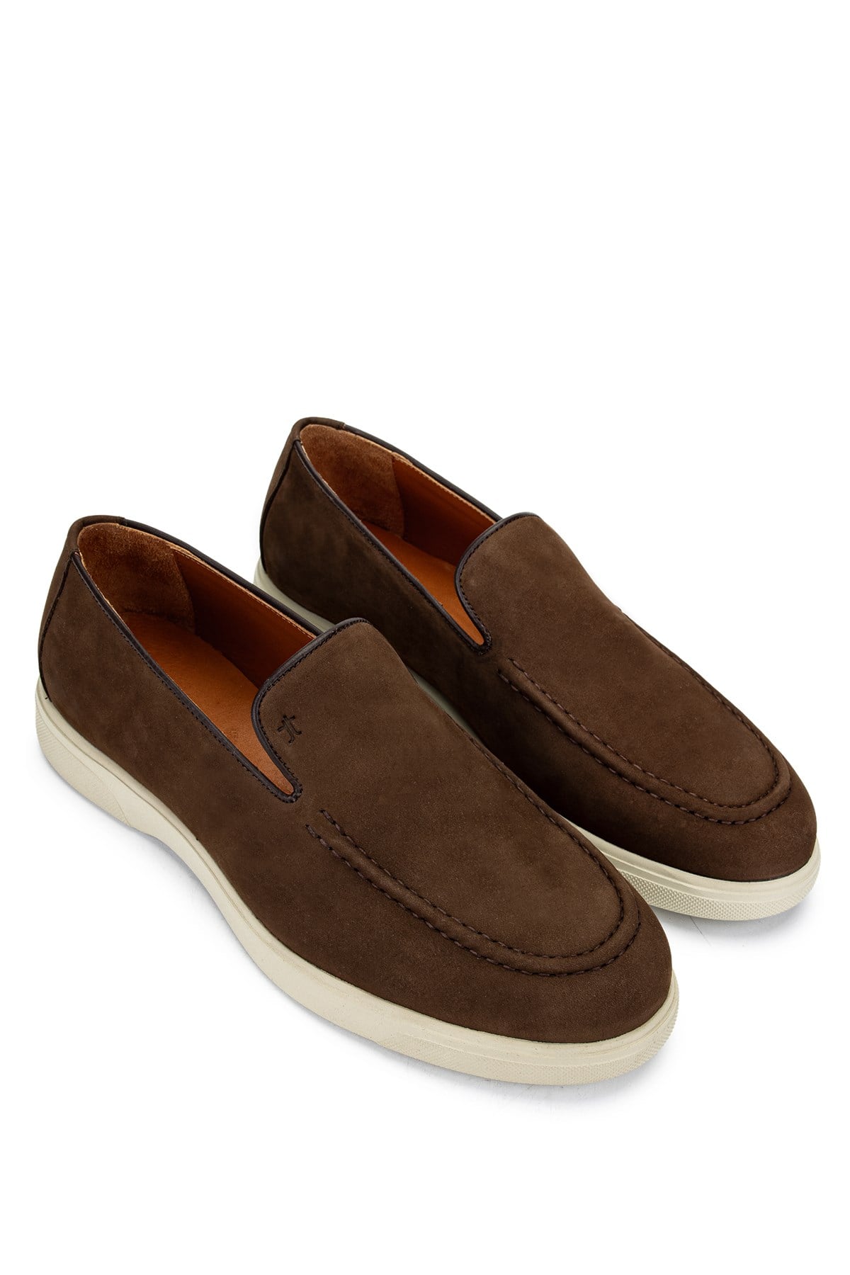 Tamer Tanca Kahverengi Nubuk Tamer Tanca Hakiki Deri Erkek Loafer Ayakkabı