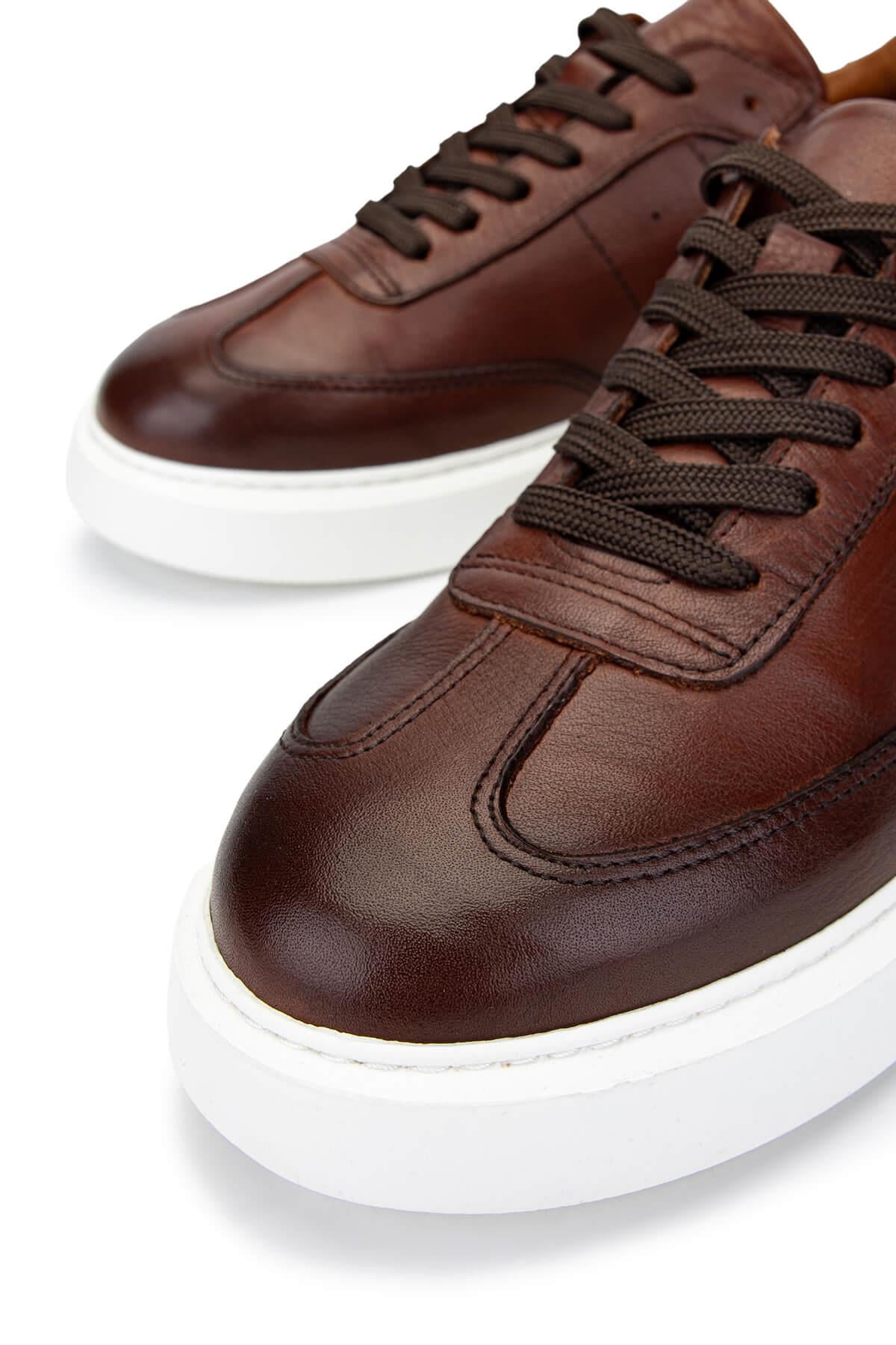 Tamer Tanca Beyaz Tamer Tanca Hakiki Erkek Deri Sneakers Spor Ayakkabı