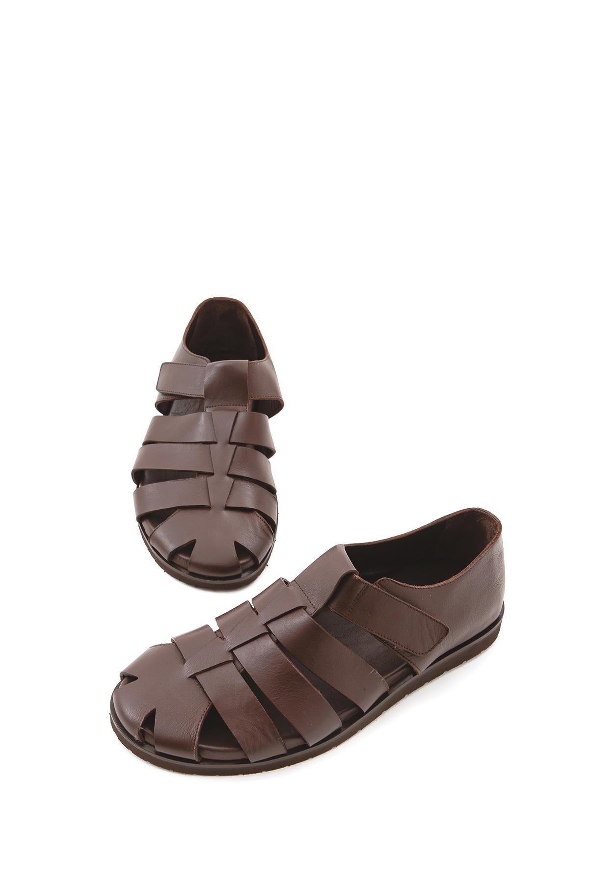 Tamer Tanca Siyah Tamer Tanca Hakiki Erkek Deri Günlük Sandalet