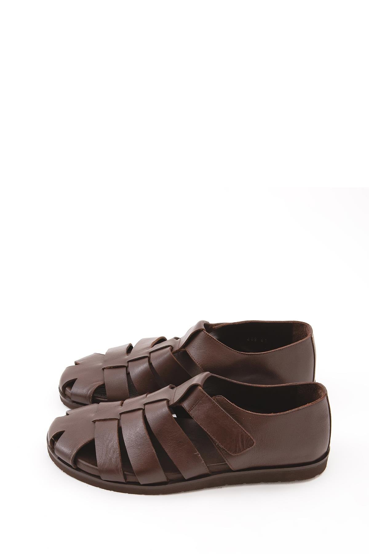 Tamer Tanca Siyah Tamer Tanca Hakiki Erkek Deri Günlük Sandalet