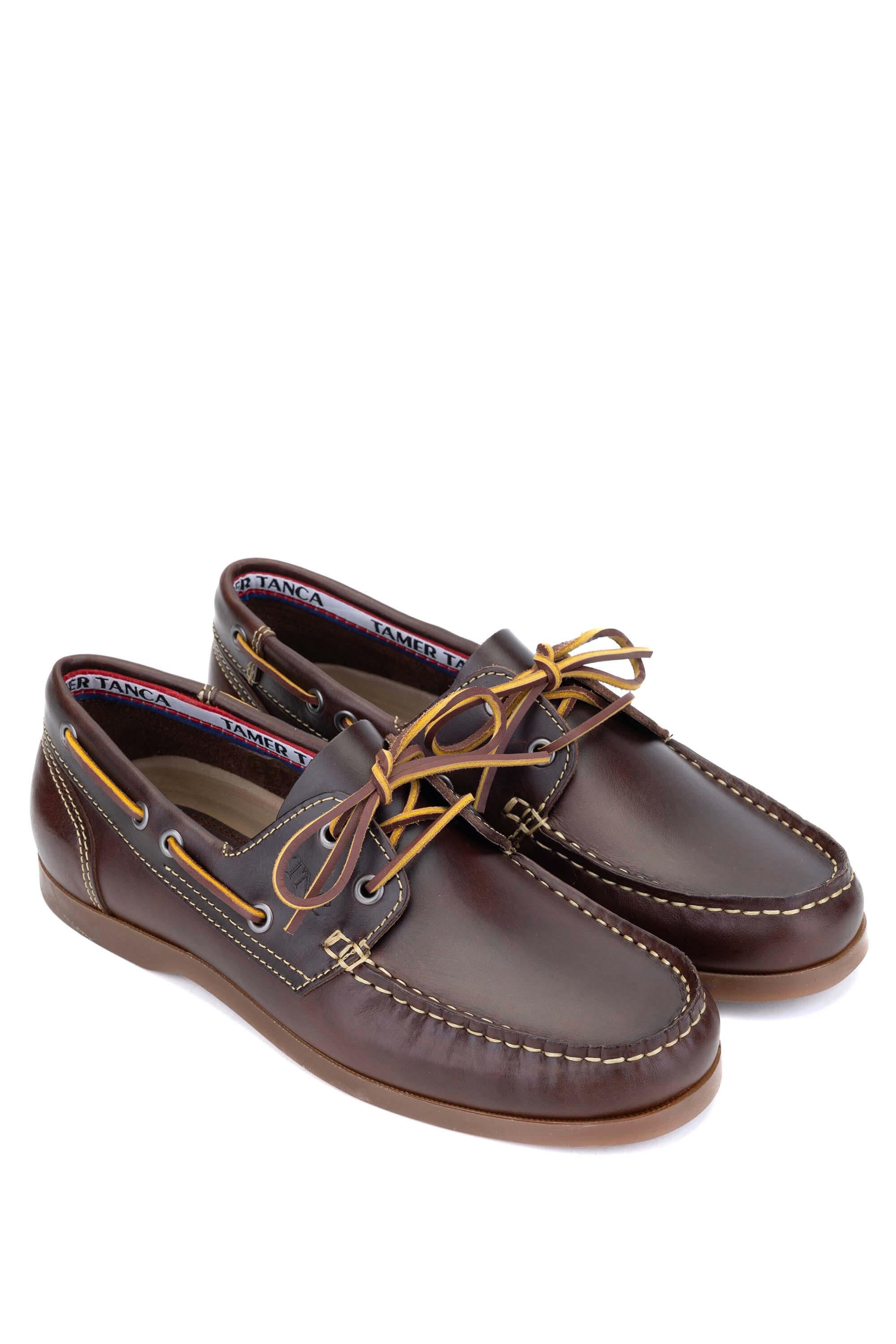 Tamer Tanca Bordo Lacivert Tamer Tanca Hakiki Erkek Deri Casual Ayakkabı