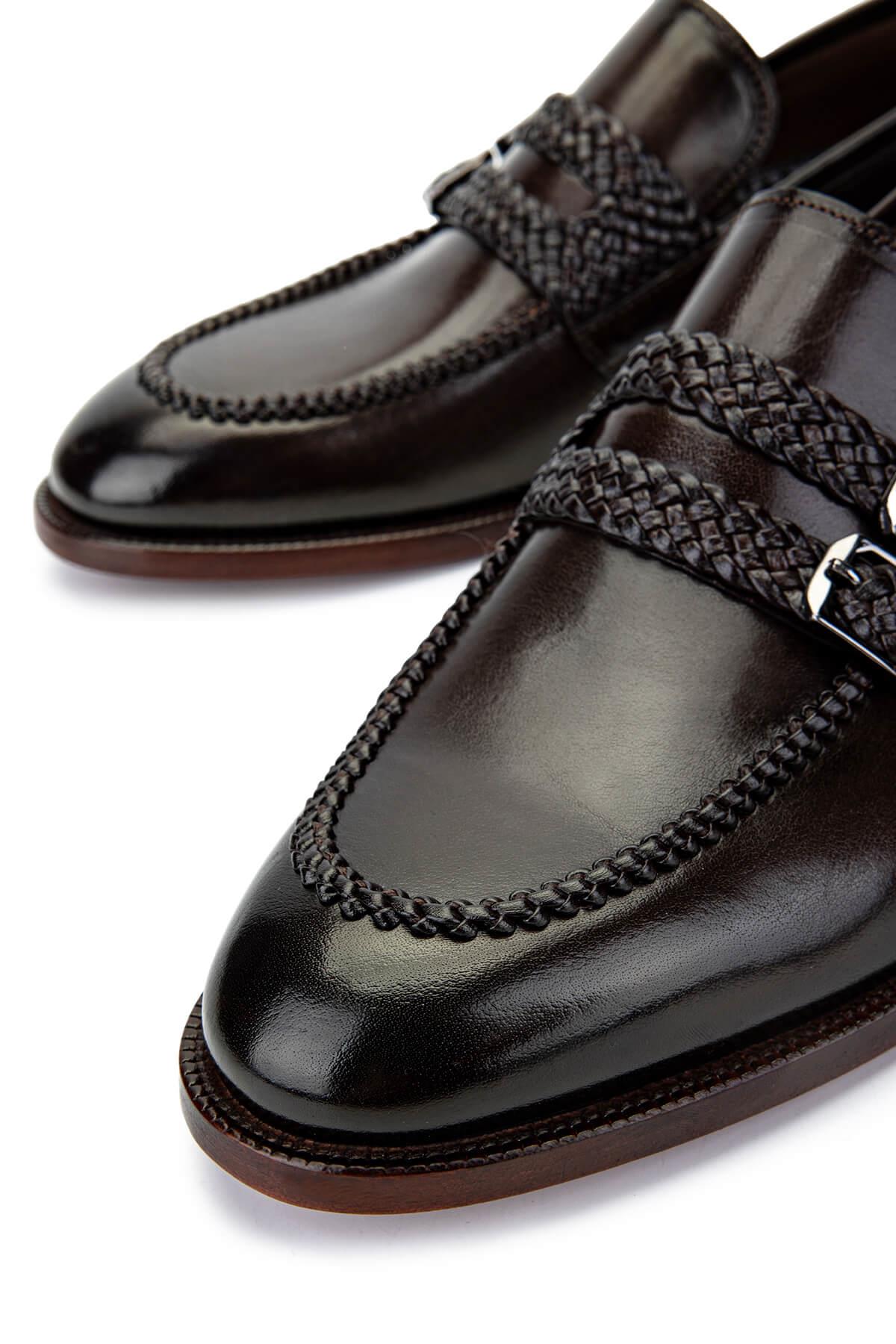 Tamer Tanca Kahverengi Tamer Tanca Hakiki Deri Erkek Klasik Ayakkabı