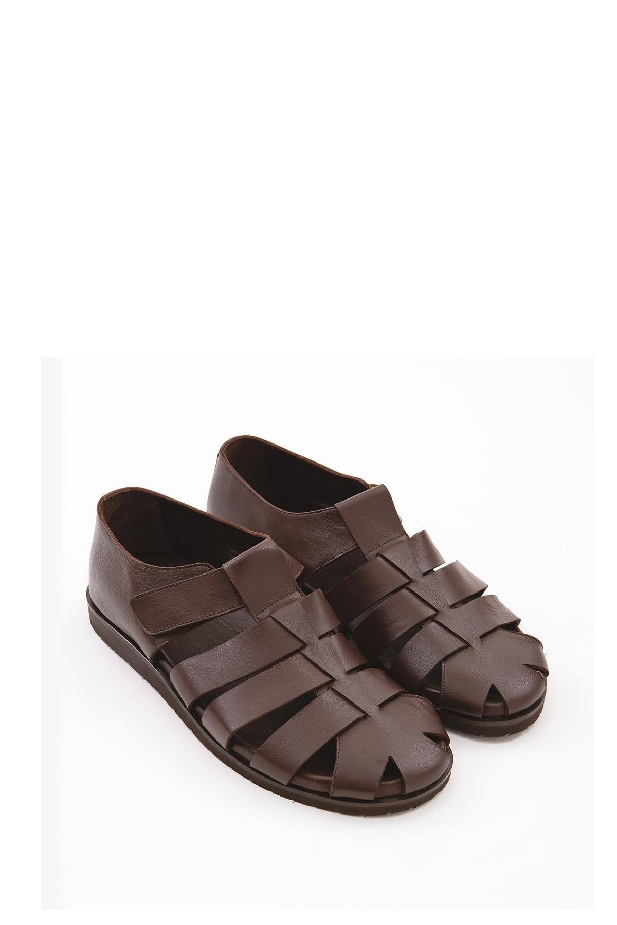 Tamer Tanca Siyah Tamer Tanca Hakiki Erkek Deri Günlük Sandalet