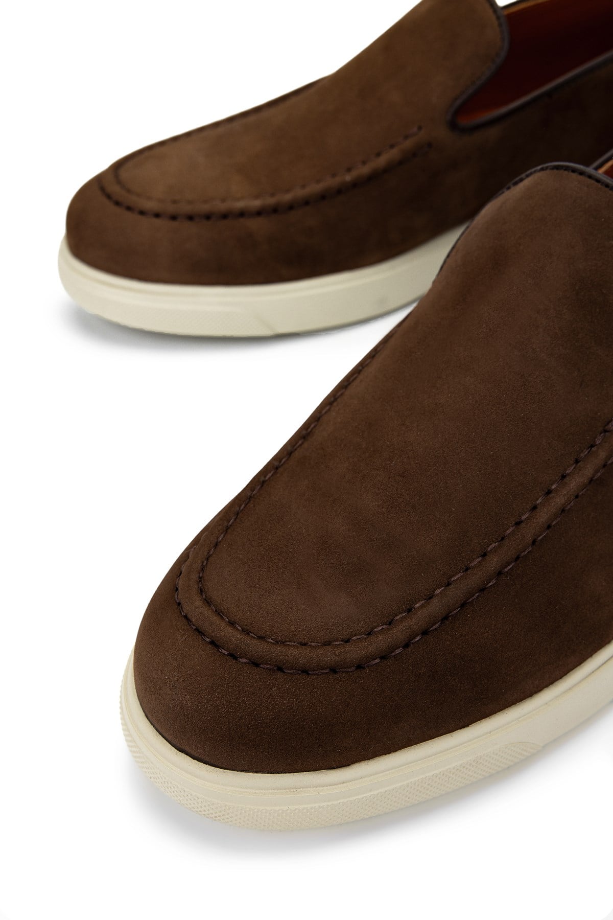 Tamer Tanca Kahverengi Nubuk Tamer Tanca Hakiki Deri Erkek Loafer Ayakkabı