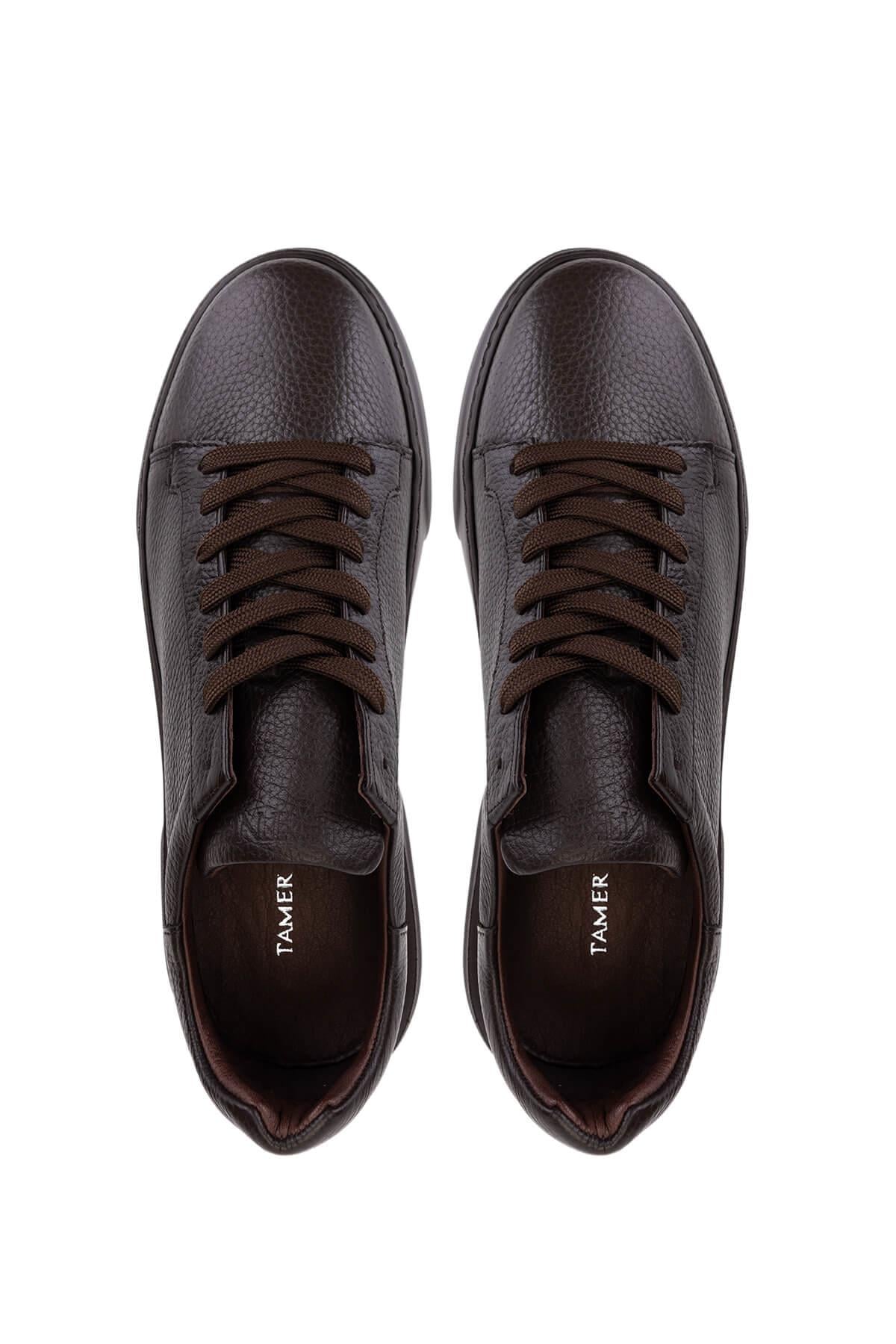 Tamer Tanca Siyah Siyah Tamer Tanca Hakiki Erkek Deri Sneakers Spor Ayakkabı