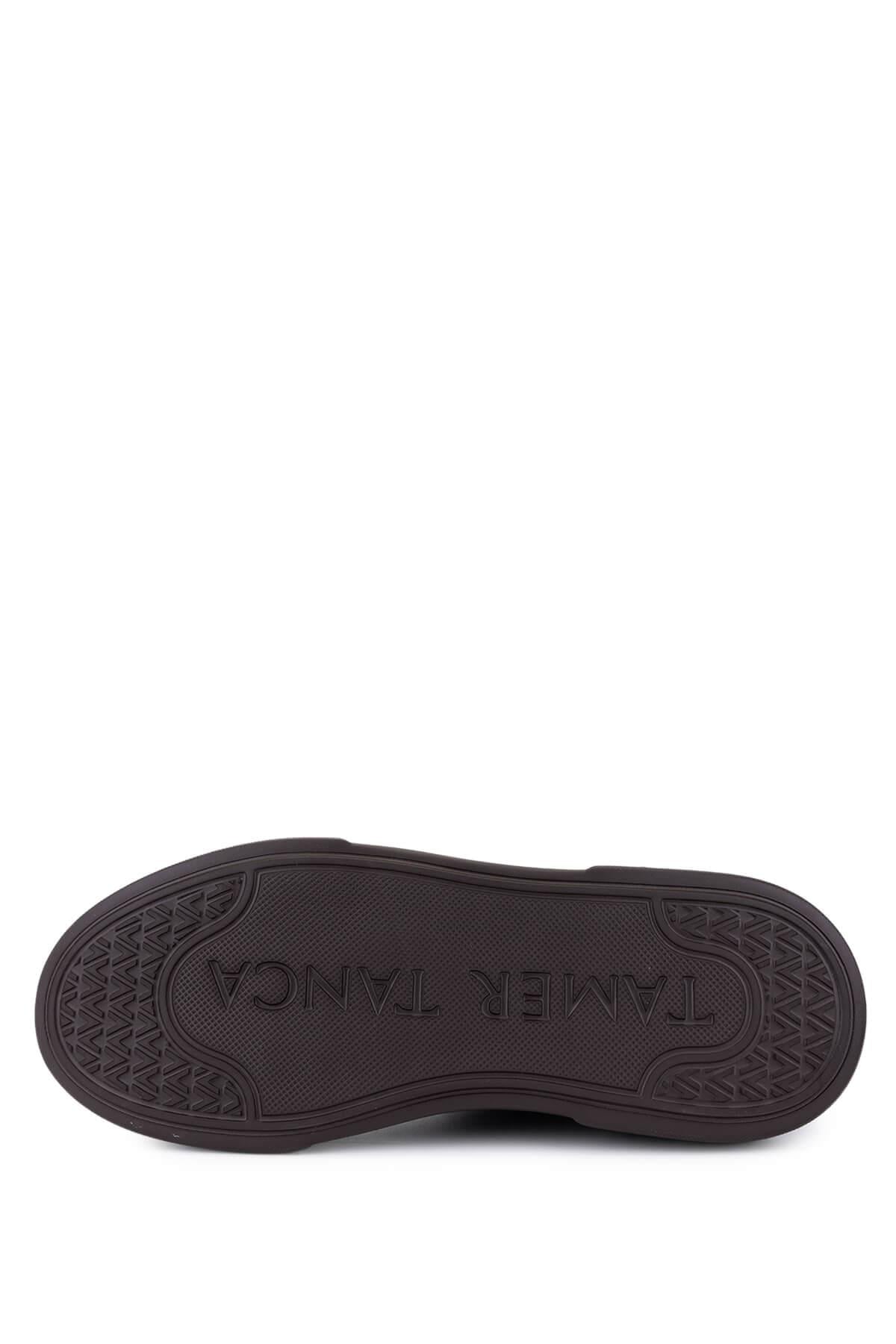 Tamer Tanca Siyah Siyah Tamer Tanca Hakiki Erkek Deri Sneakers Spor Ayakkabı