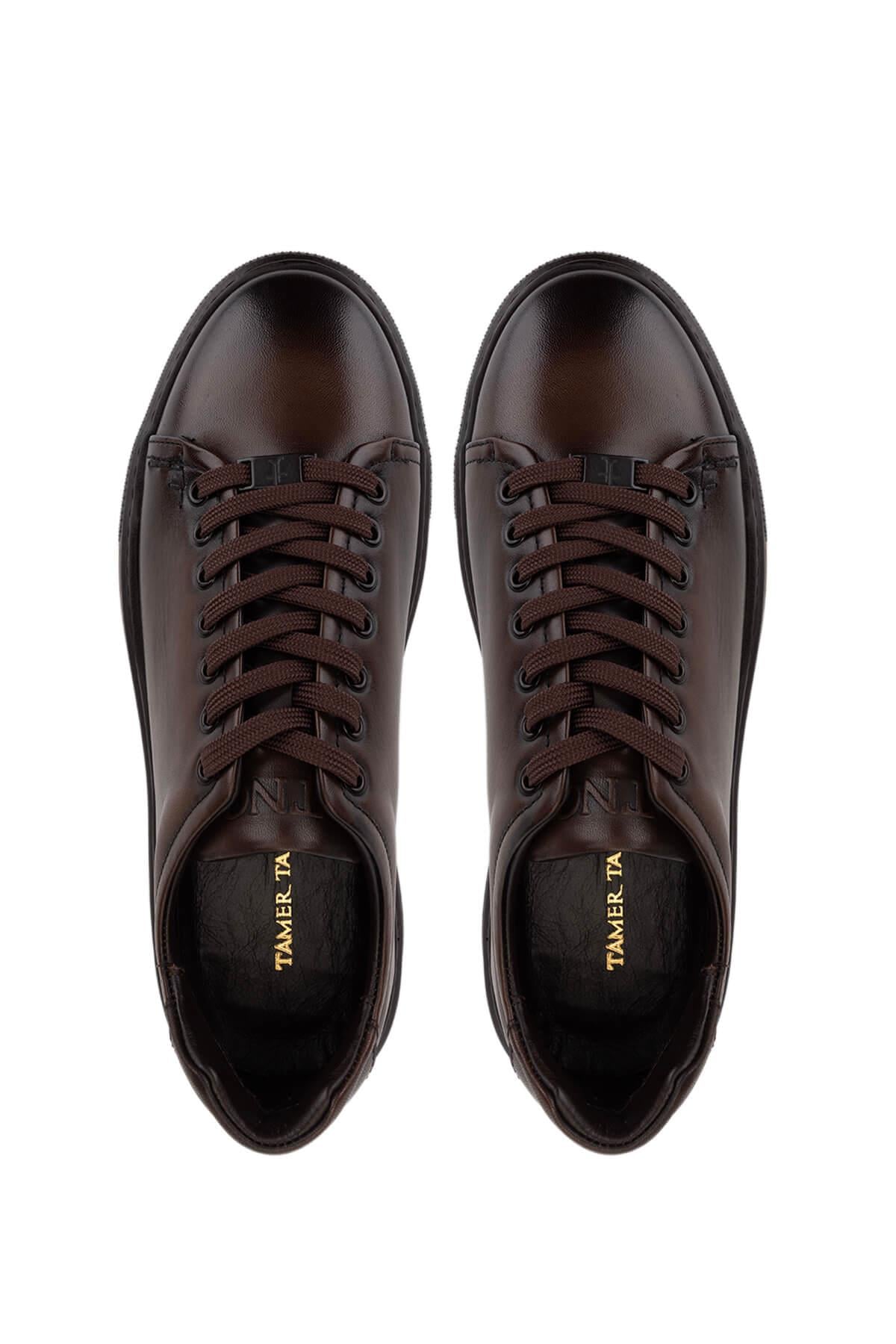 Tamer Tanca Beyaz Tamer Tanca Hakiki Erkek Deri Sneakers Spor Ayakkabı